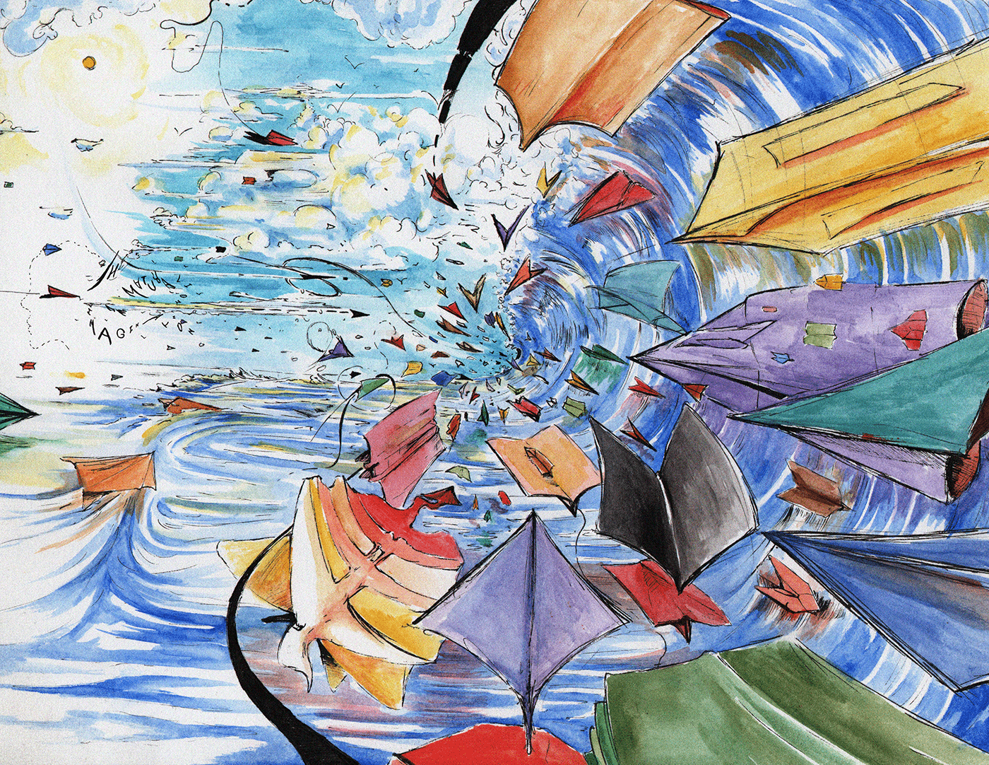 ILLUSTRATION  ink manga micron Psychicautomatism surreal watercolor