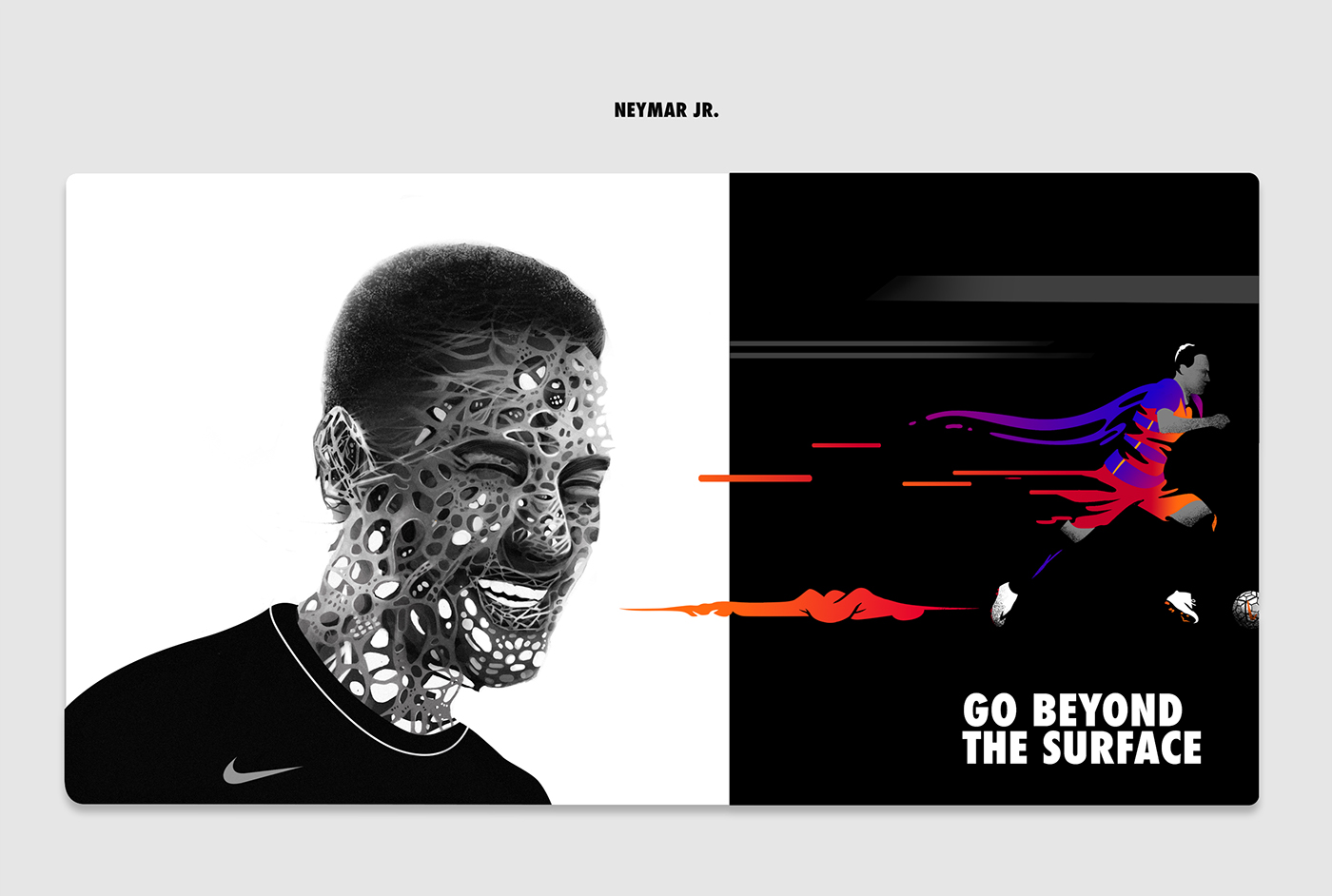 Nike design flat animation  conceptual sports Neymar football inspiration