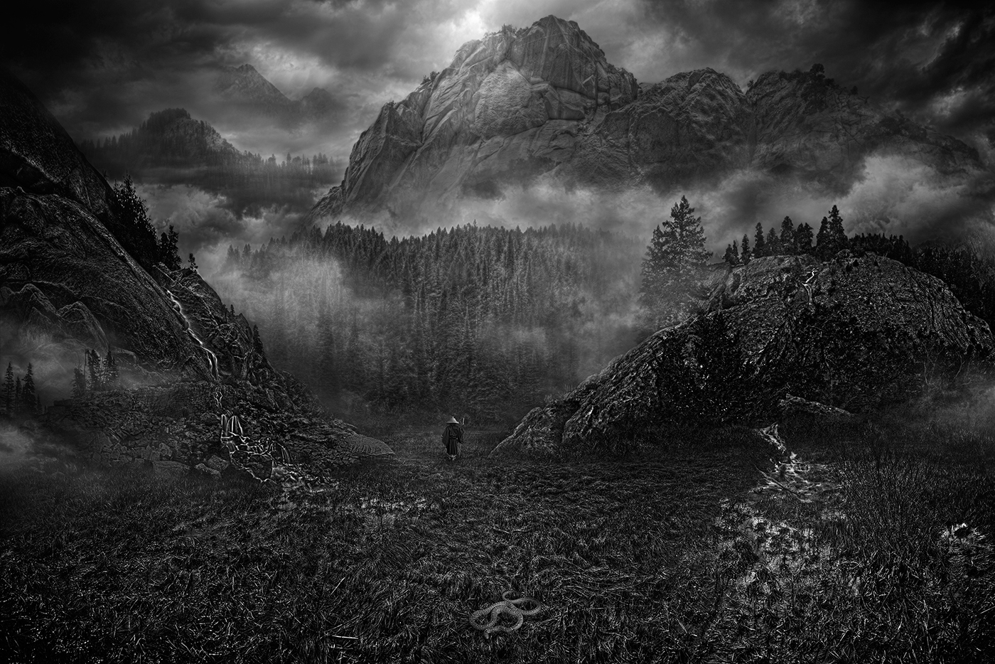 zen  Samurai tiger mountains samurai inspire photoshop photomanipulation photoillustration Sumeru Nick Pedersen art