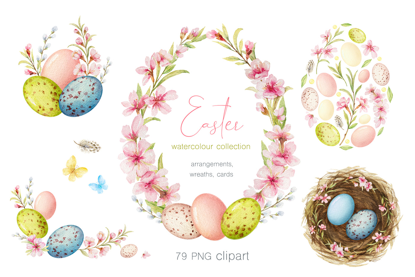flower watercolor Drawing  ILLUSTRATION  Easter Holiday easter eggs easter invitation easter png spring clipart