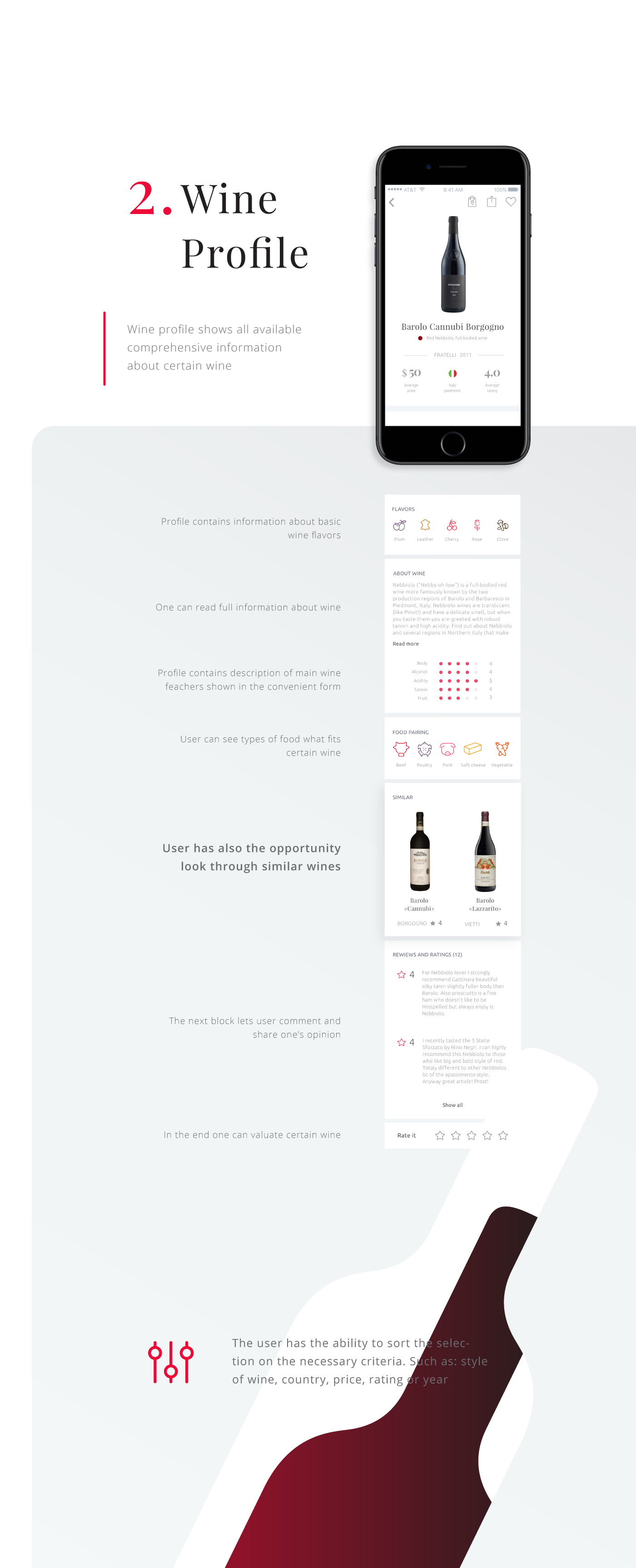wine application app design Food  UI ux
