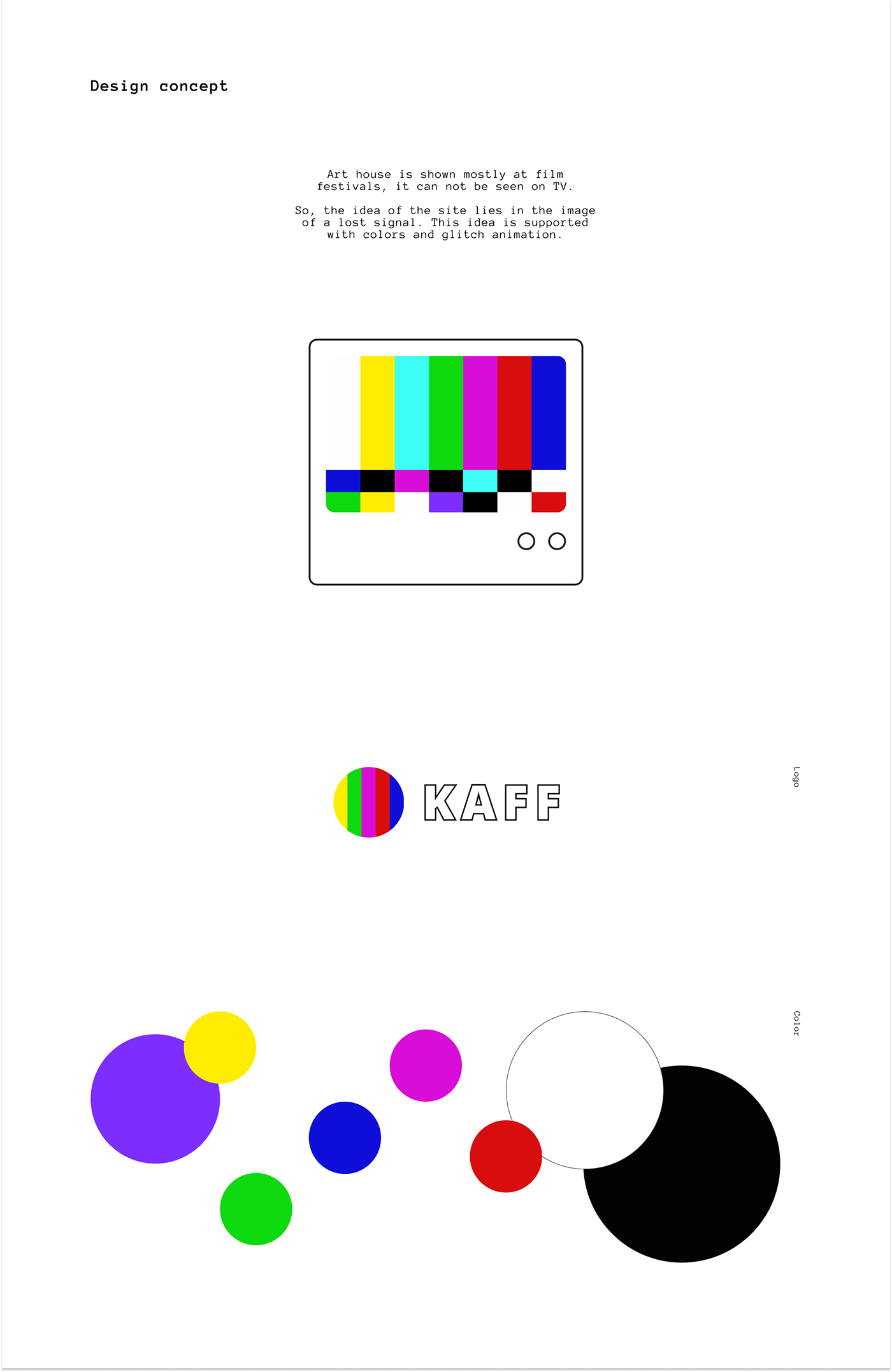 Web Design  Glitch dark Cinema Film   festival colors gradient art house tv