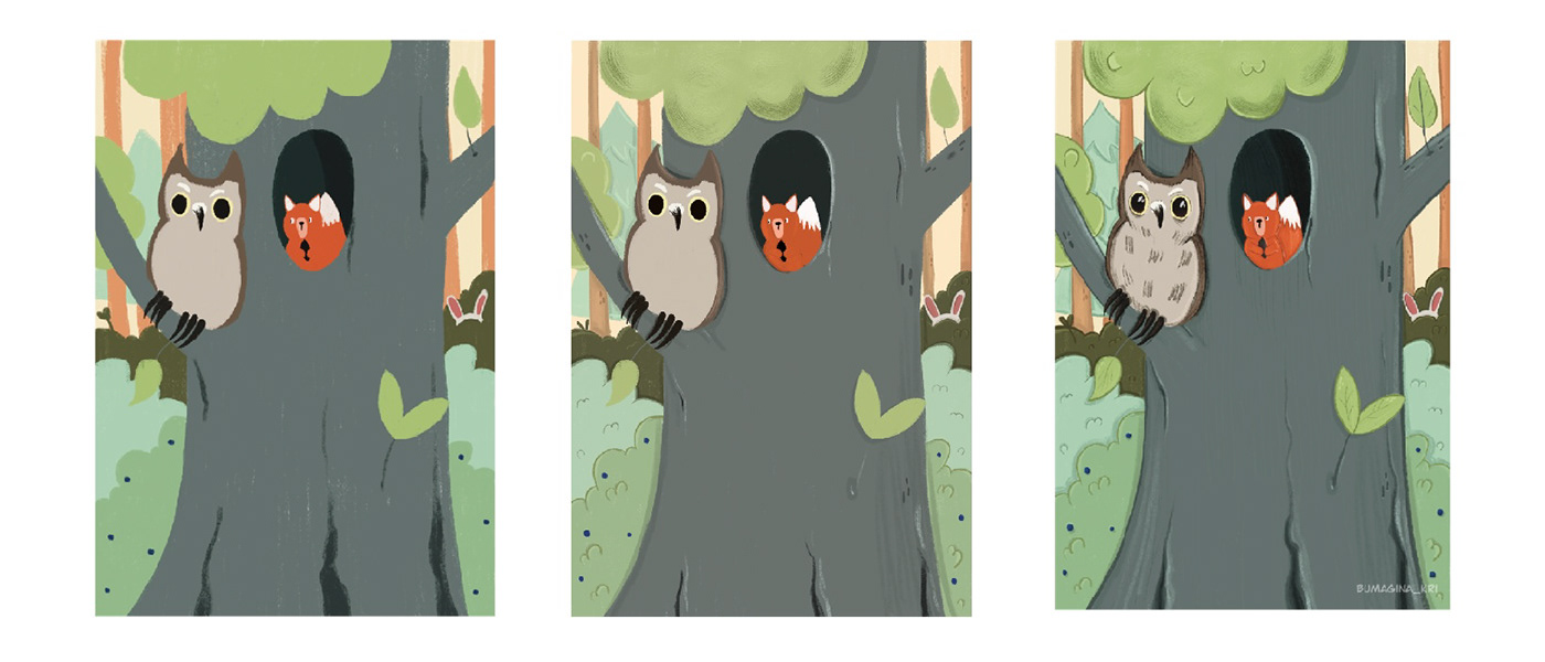 children book children illustration hare ILLUSTRATION  owl squirrel