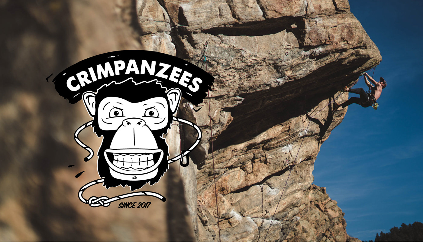 climbing logo monkey bouldering chimpanzee t-shirt apparel