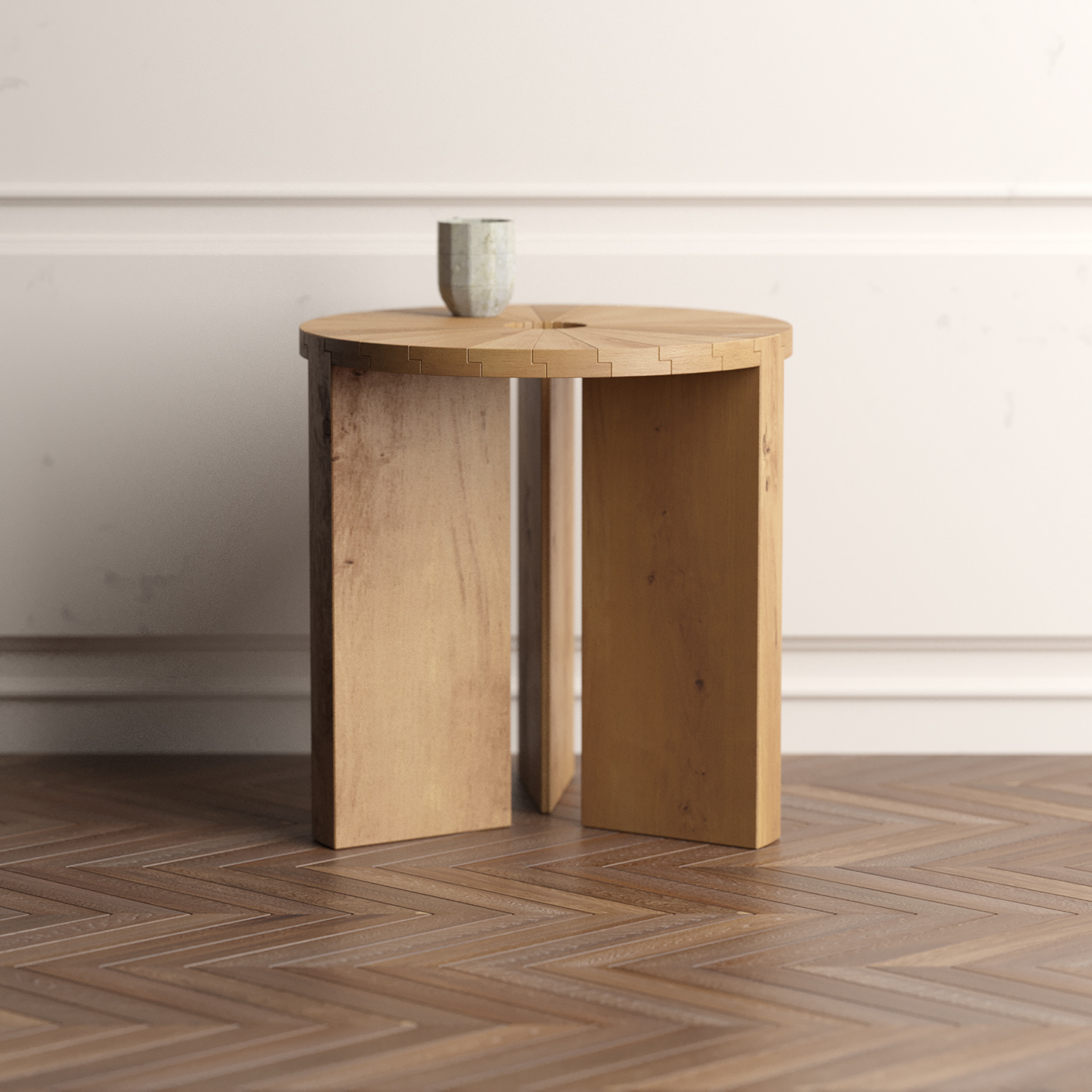 architecture furniture Interior interior design  Render sidetable stool table visualization wood