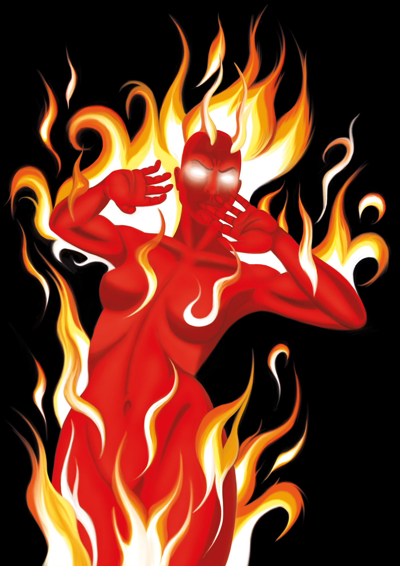 fantasy fire human torch woman torch