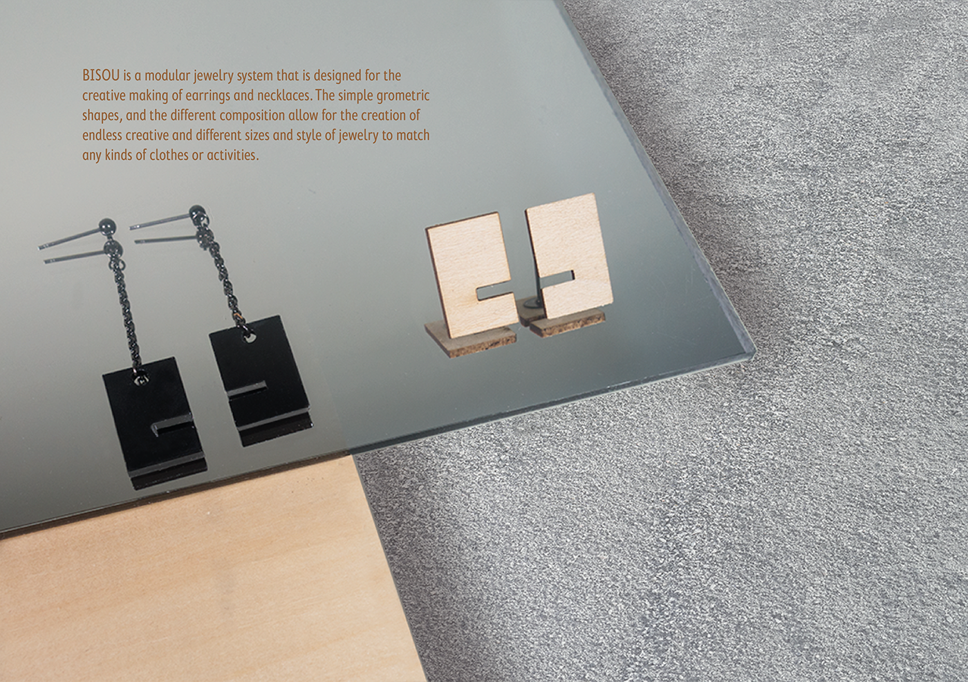 module jewelry product design  package design  Bisou creative geometry minimalist