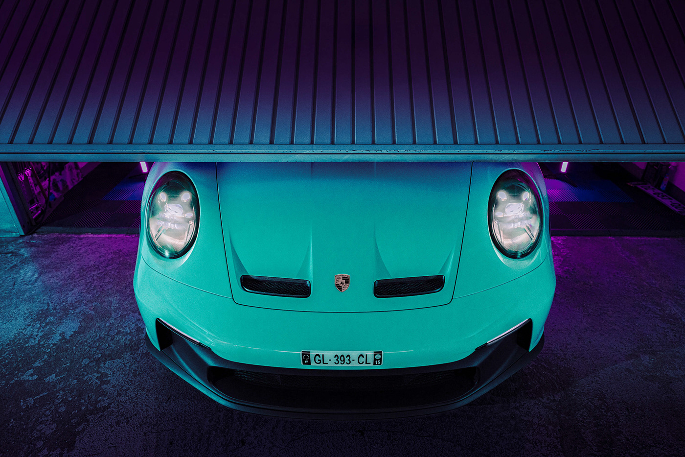 Porsche GT3 Porsche 911 neon neon lights car automotive   Vehicle Photography  color