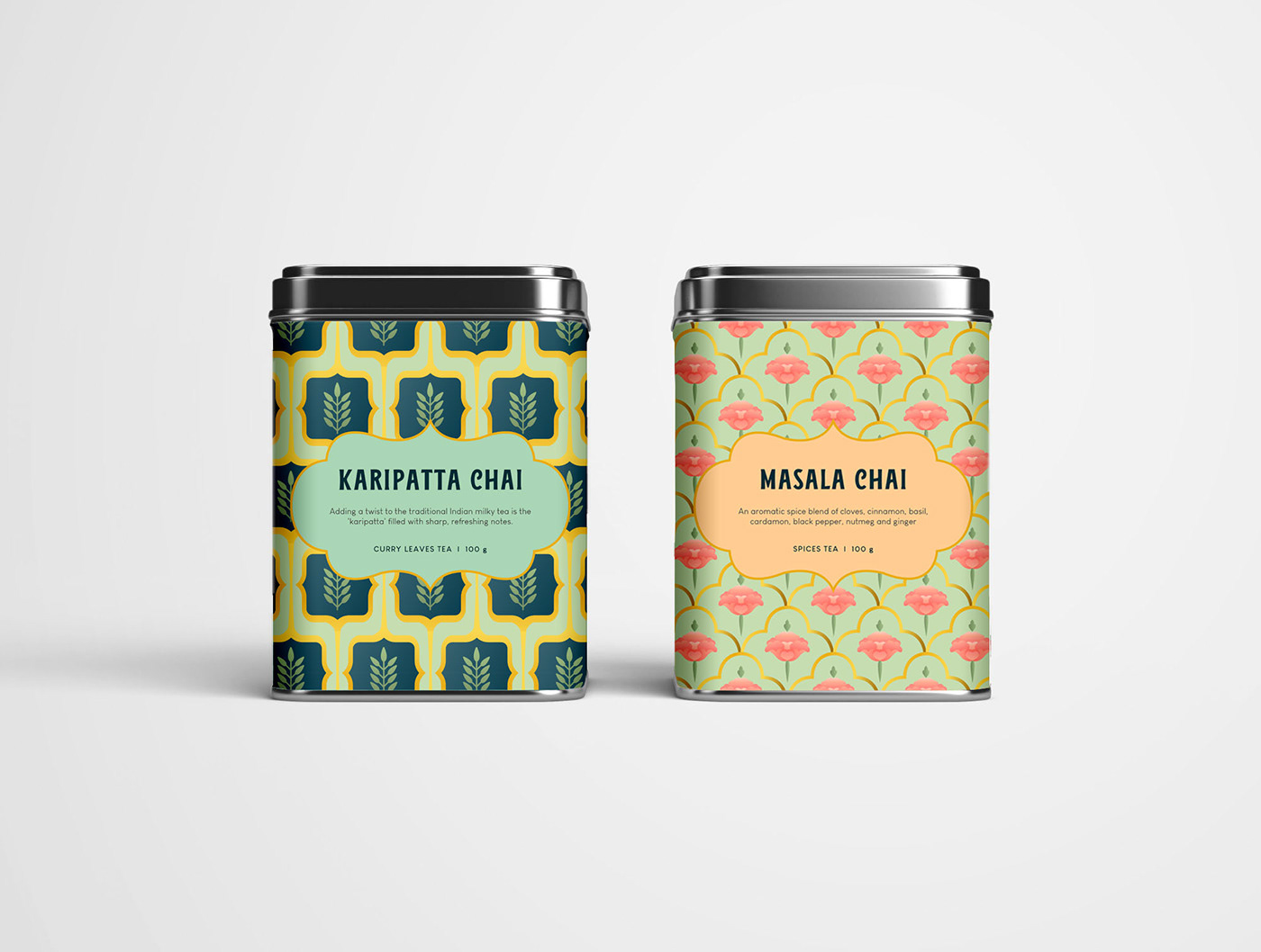 branding  graphic design  illustrations indian spice house product packaging Spice Packaging Tea Packaging