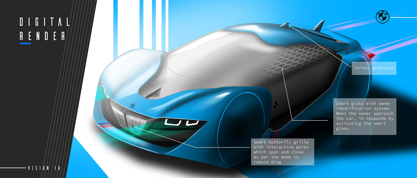 Transportation Design Automotive design exterior design industrial design  hypercar rendering Surface modelling fusion model keyshot BMW