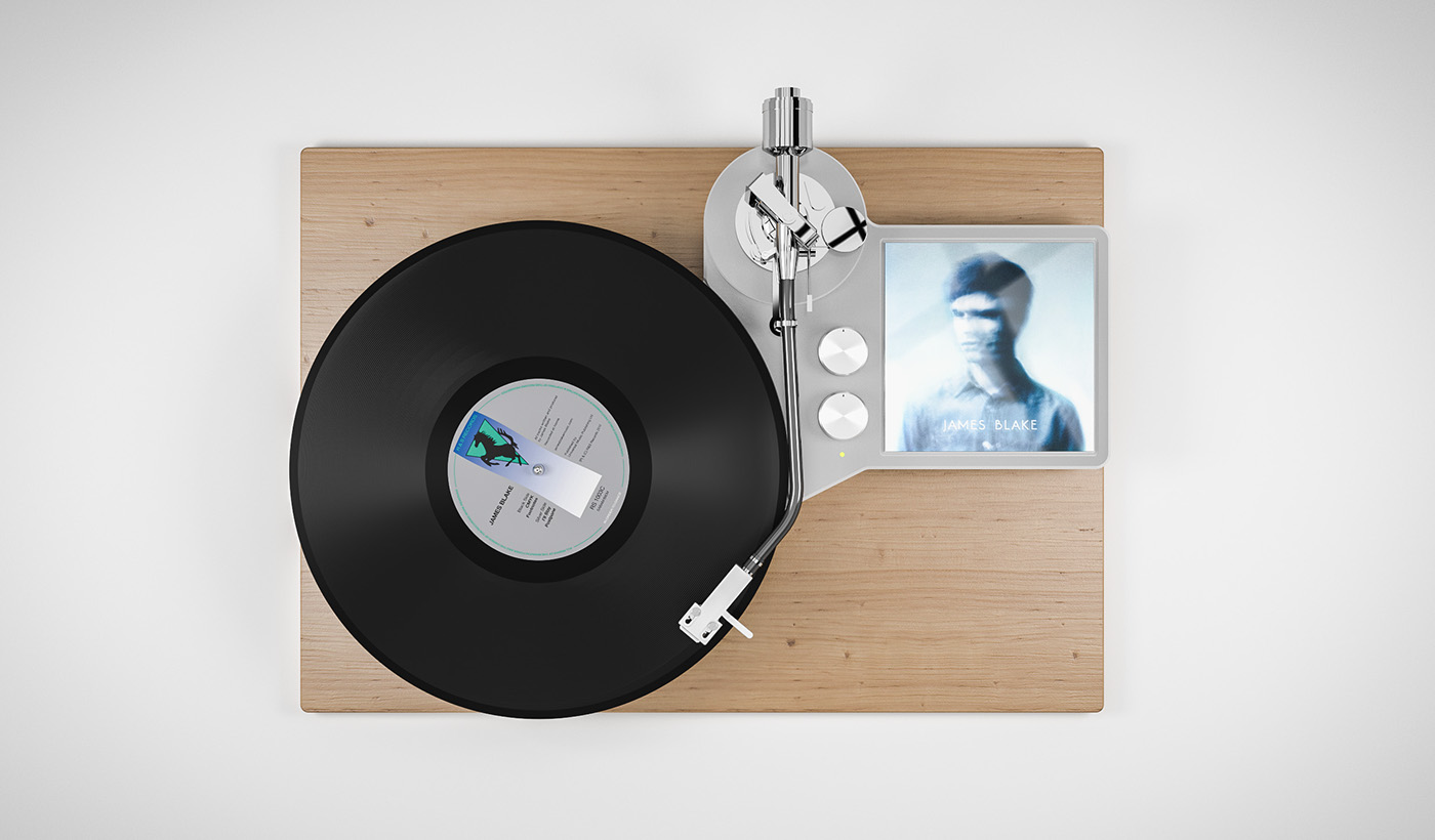 vinyl record player Smart 3D blender industrial design product Render