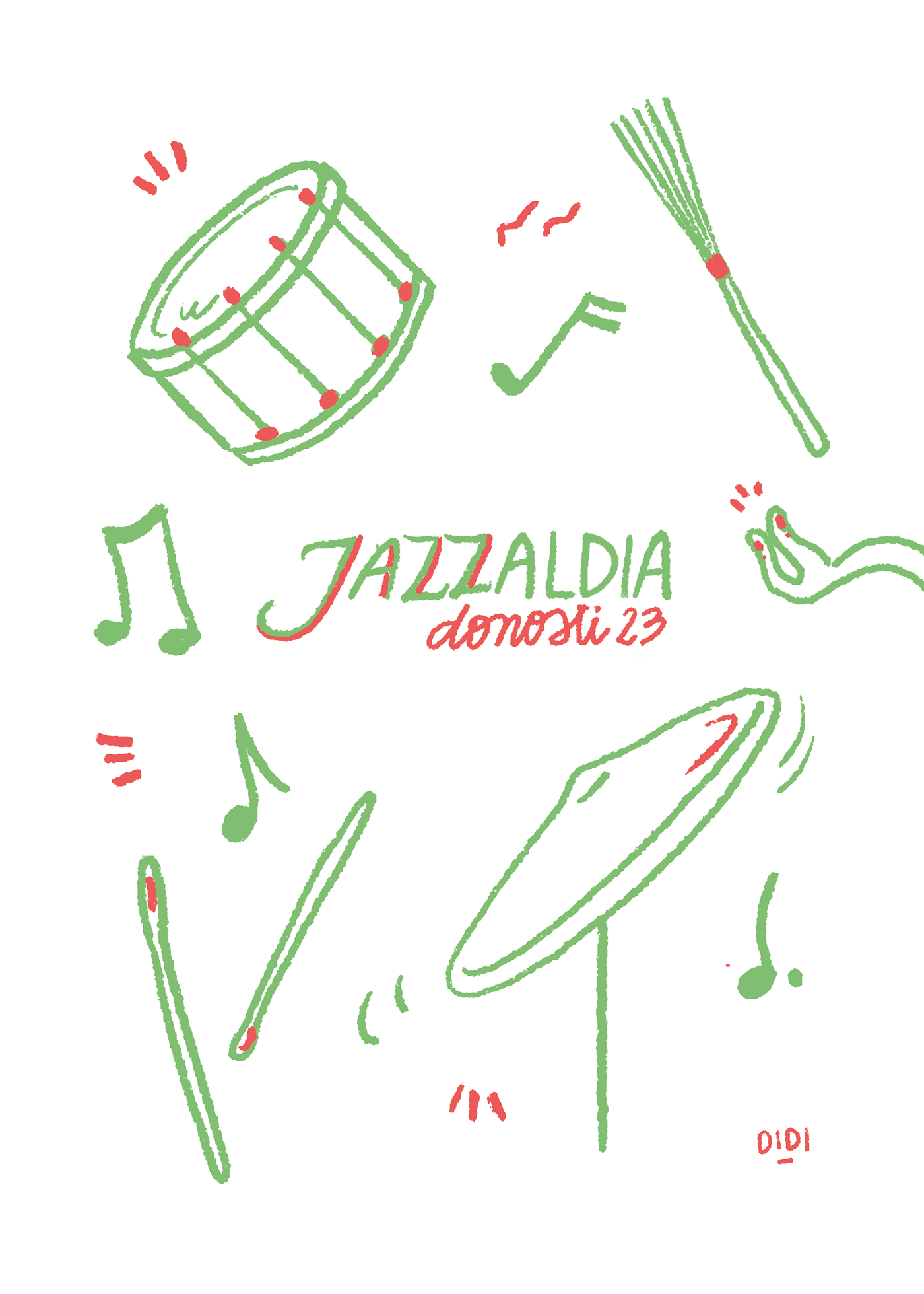 poster jazz sound music Digital Art  artwork cartoon Drawing  инструмент