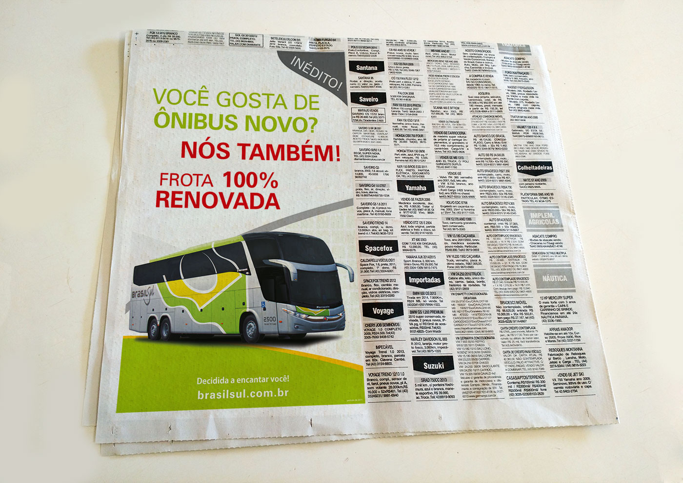 onibus Brasil Sul Rodoviárias anúncio novos