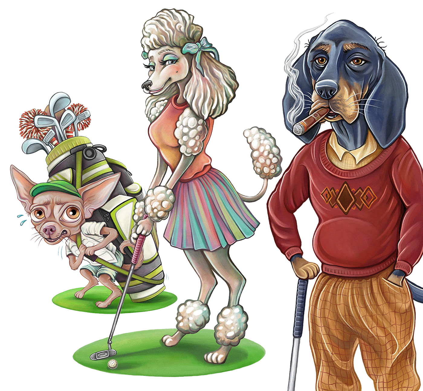 Golf Dogs by Jessica Laine Morris