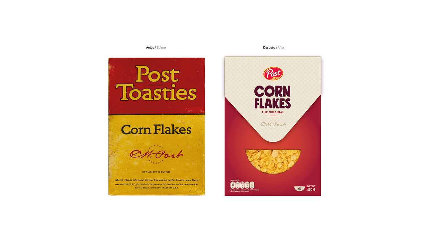 Cornflakes graphic design  ILLUSTRATION  Packaging post toasties product design  rebranding rediseño