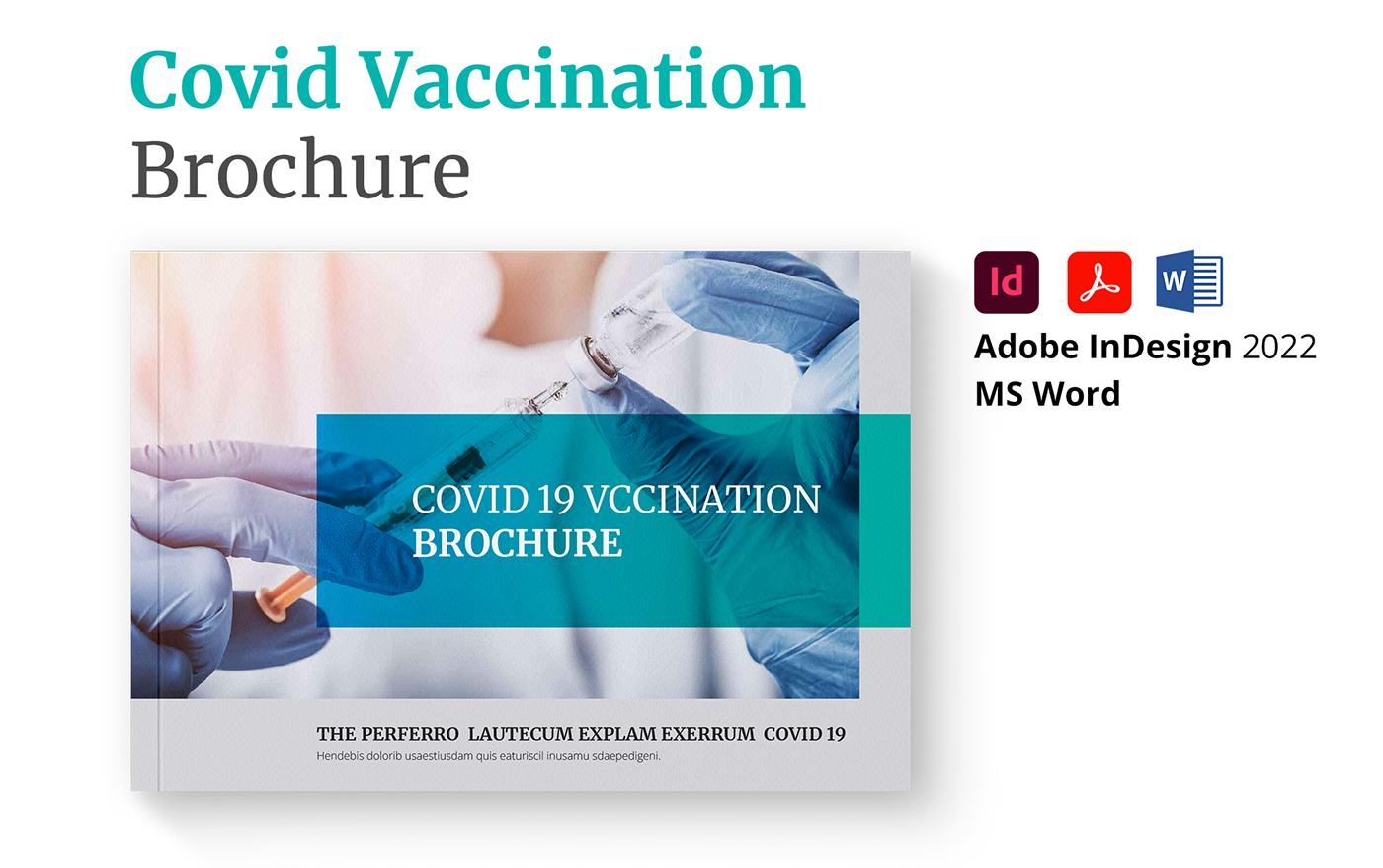 brochure clean COVid Health InDesign medical pharmacy simple template vaccine