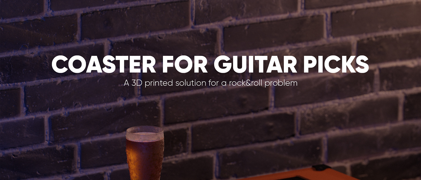 Coaster fo guitar picks, a 3d printed solution for a rock&roll problem.

