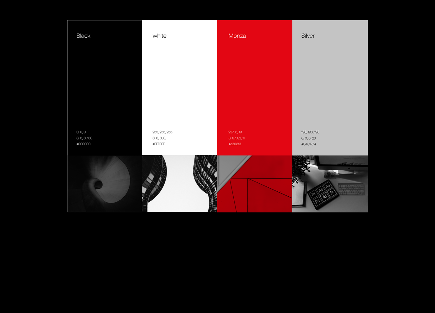 Abstract Art black and red black and white brand guidelines brand identity futuristic graphic design agency smoke team logo visual identity