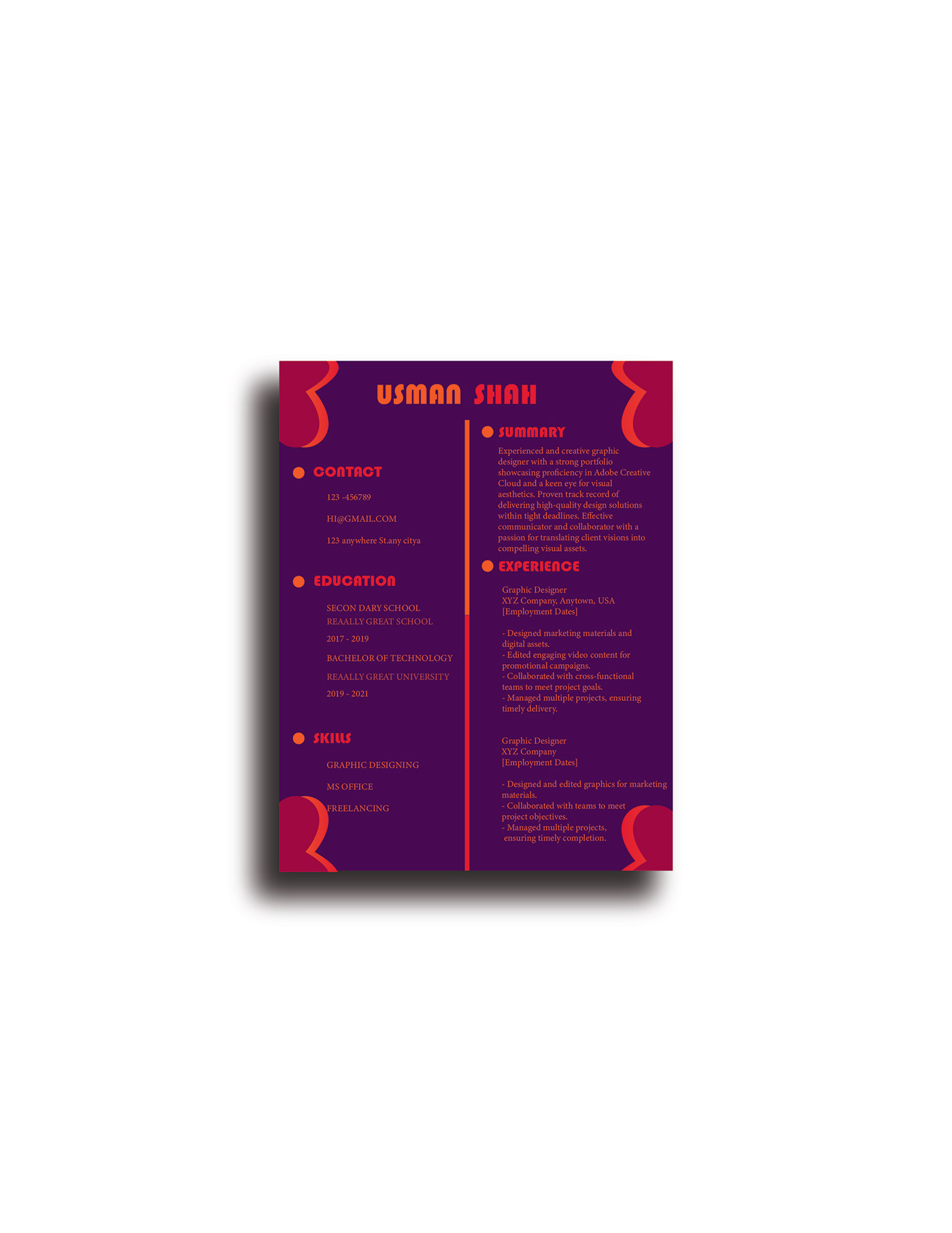 Resume colorfull colourfull attractive eye catching creative aye catchy colorfull resume colourfull resume