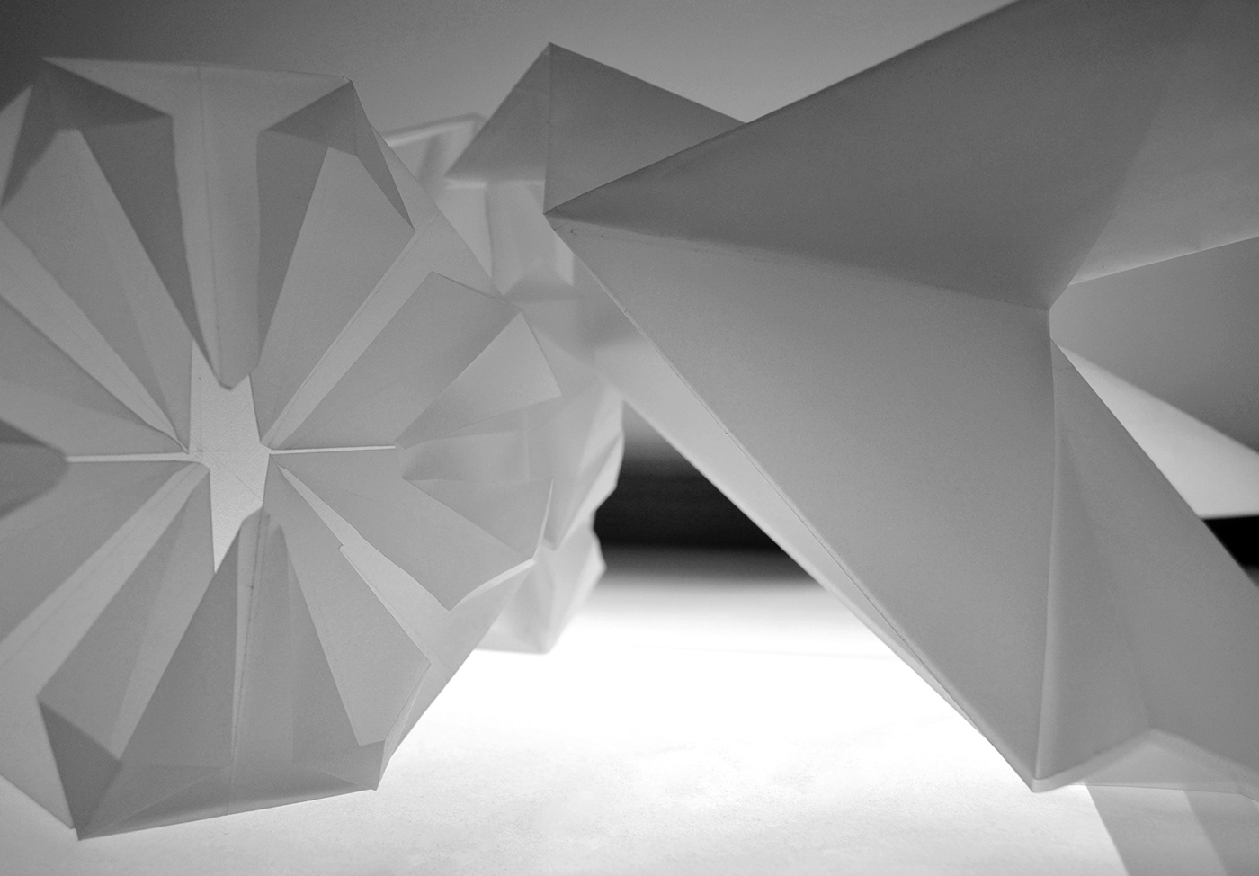 art Performance origami  artforms folding Forms installation lights paper Shadows