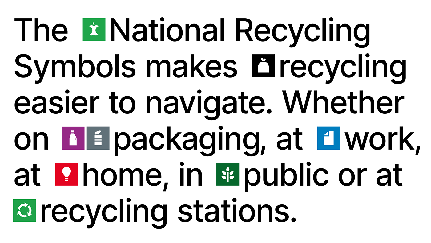 icons recycling system pictograms rational waste