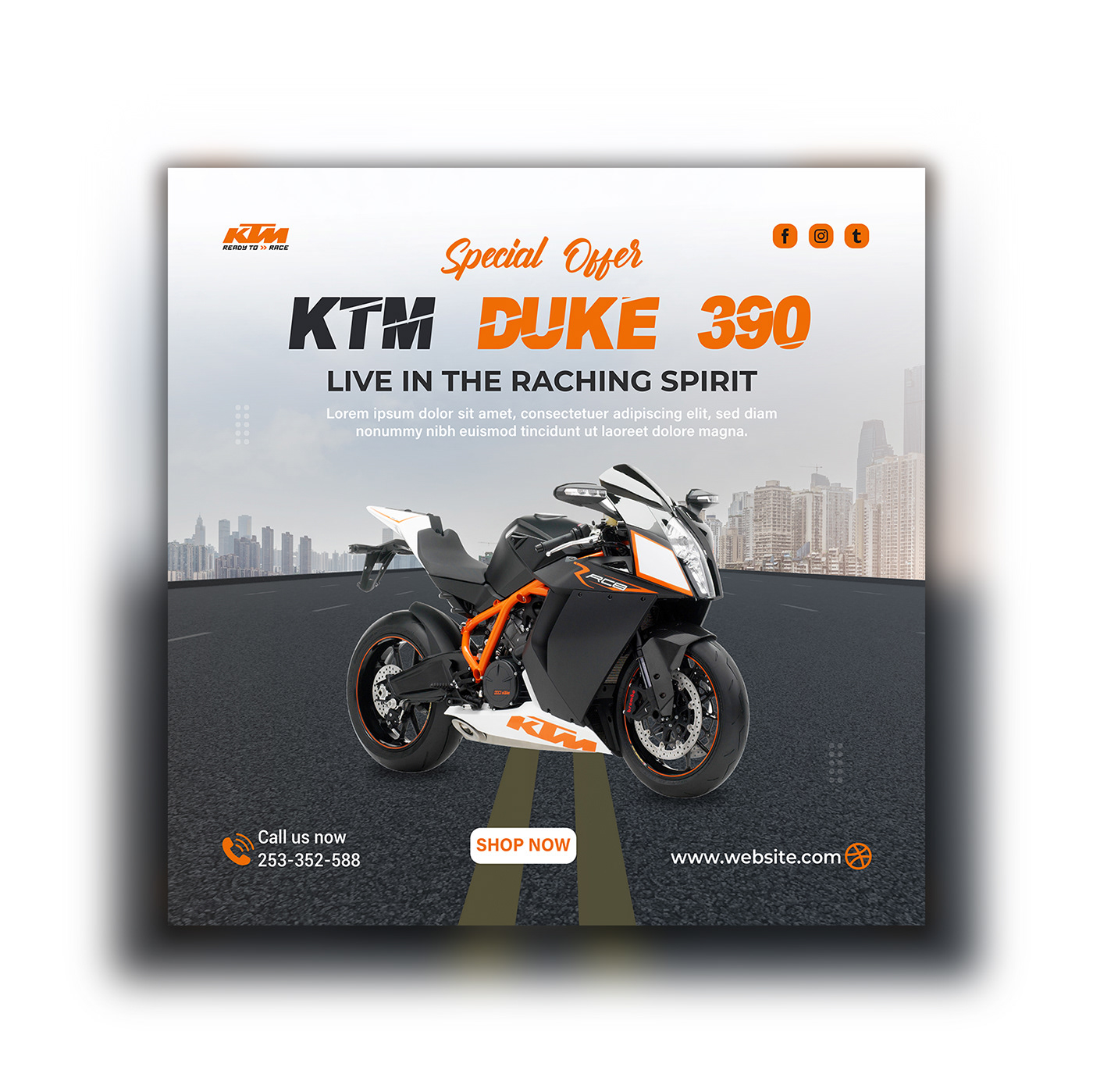 Social media post Socialmedia ads KTM ktm duke motorbike motorcycle Bike social media