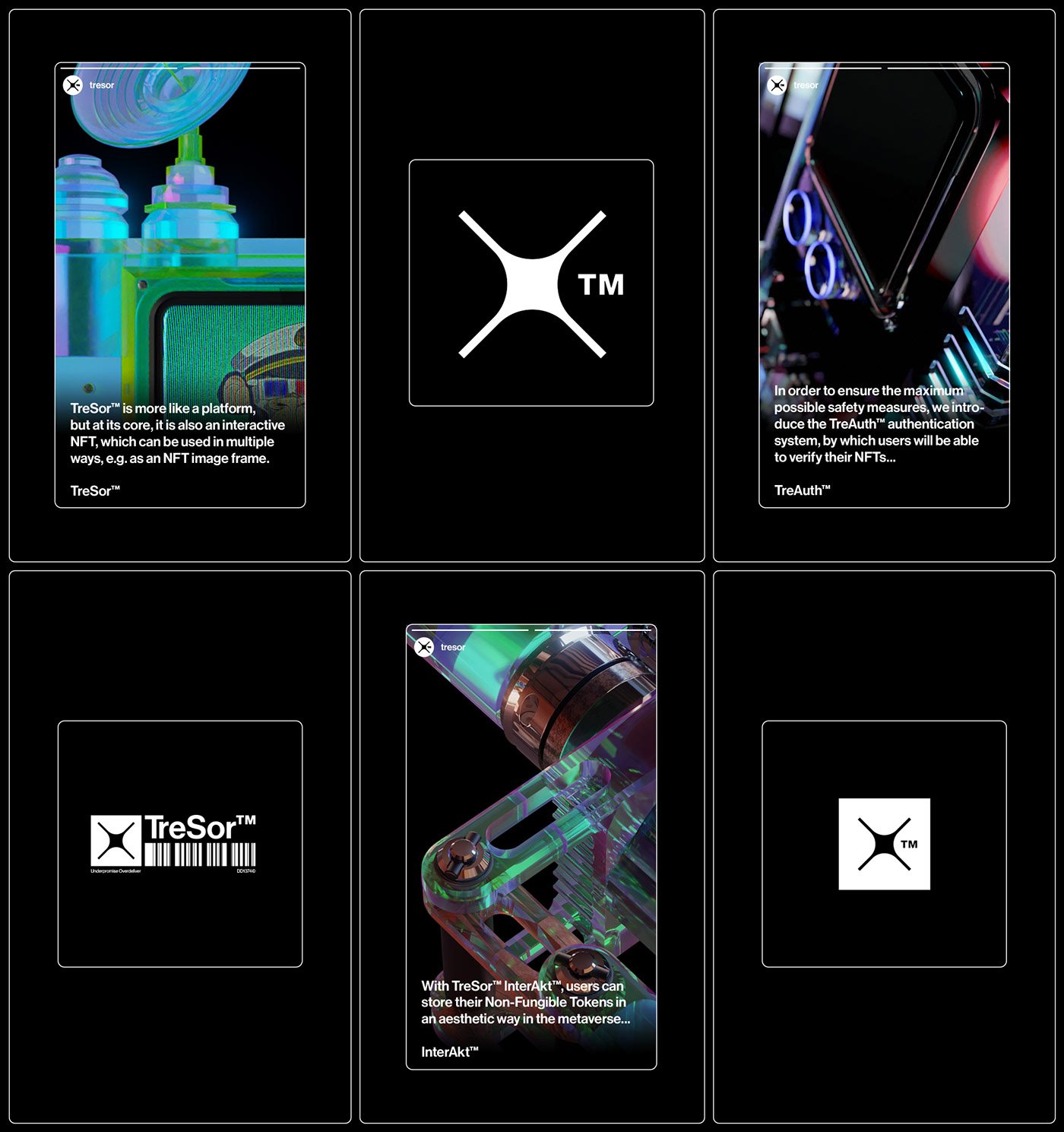 3D branding  Cyberpunk futuristic graphics lazly bateman nft tresor type web3