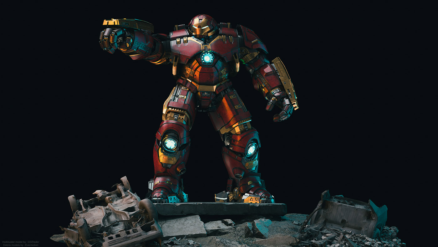 vray hulk buster 3D ironman Substance Painter