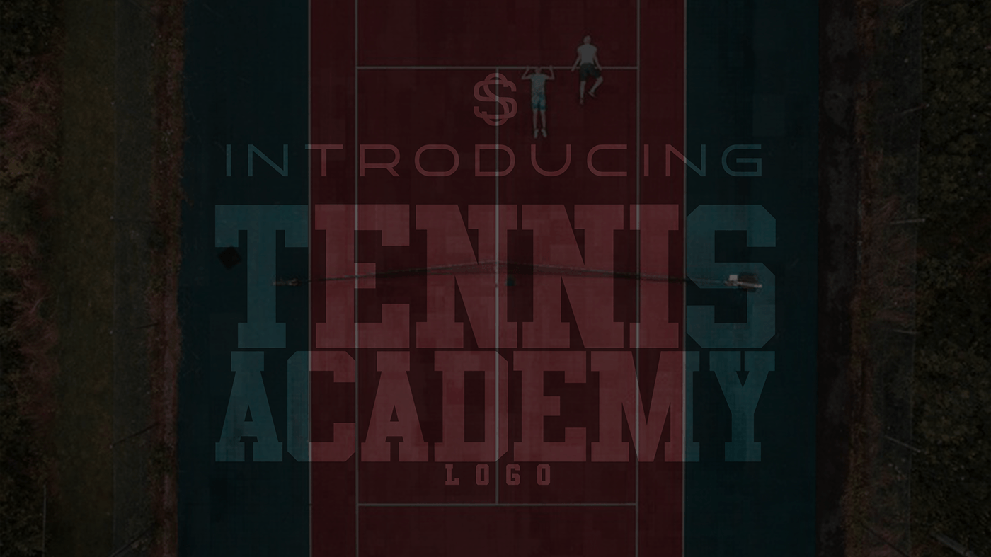 tennis sports academy court logo visual identity