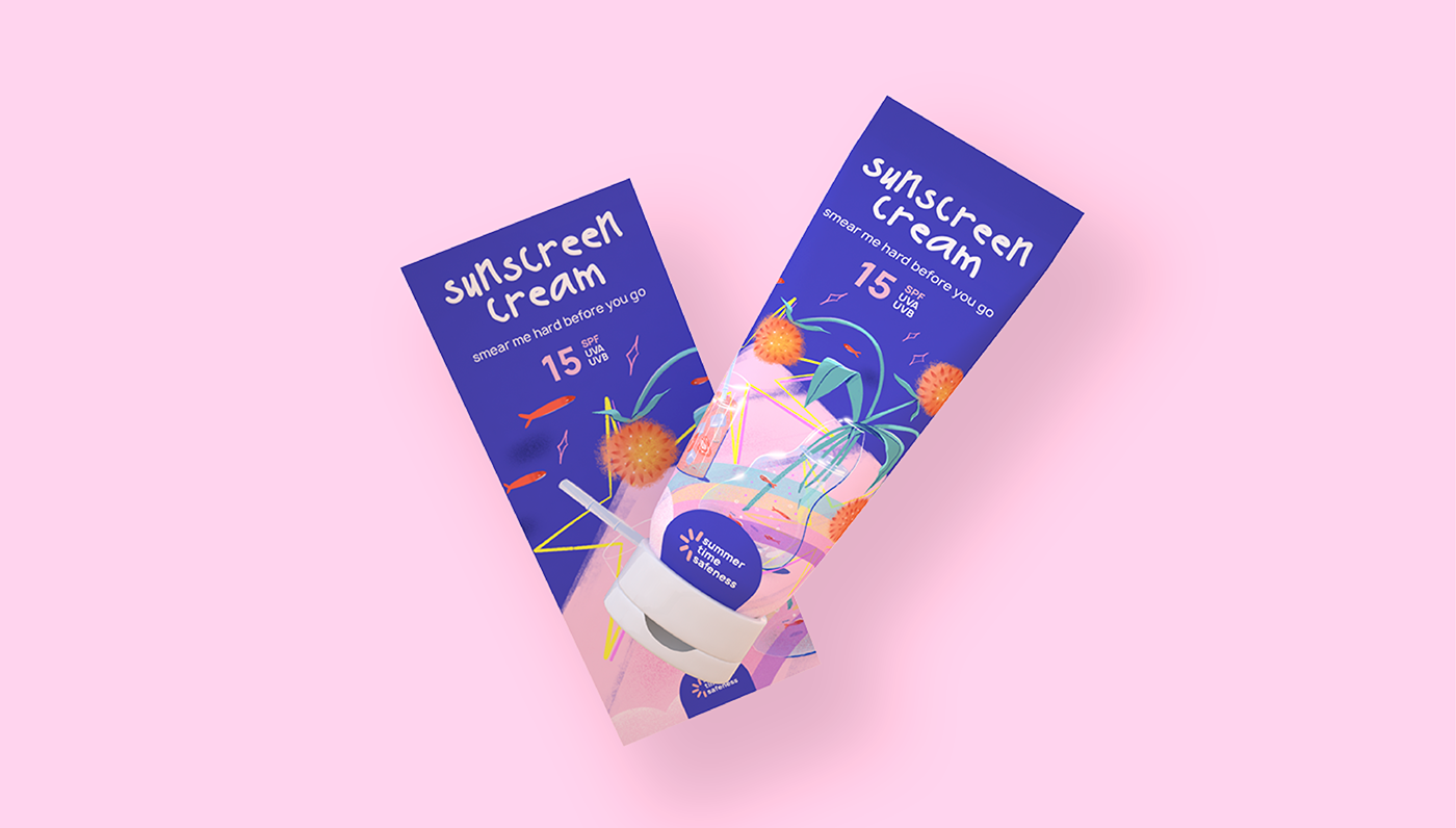 Sunscreen cream packaging design / Дизайн упаковки солнцезащитного крема