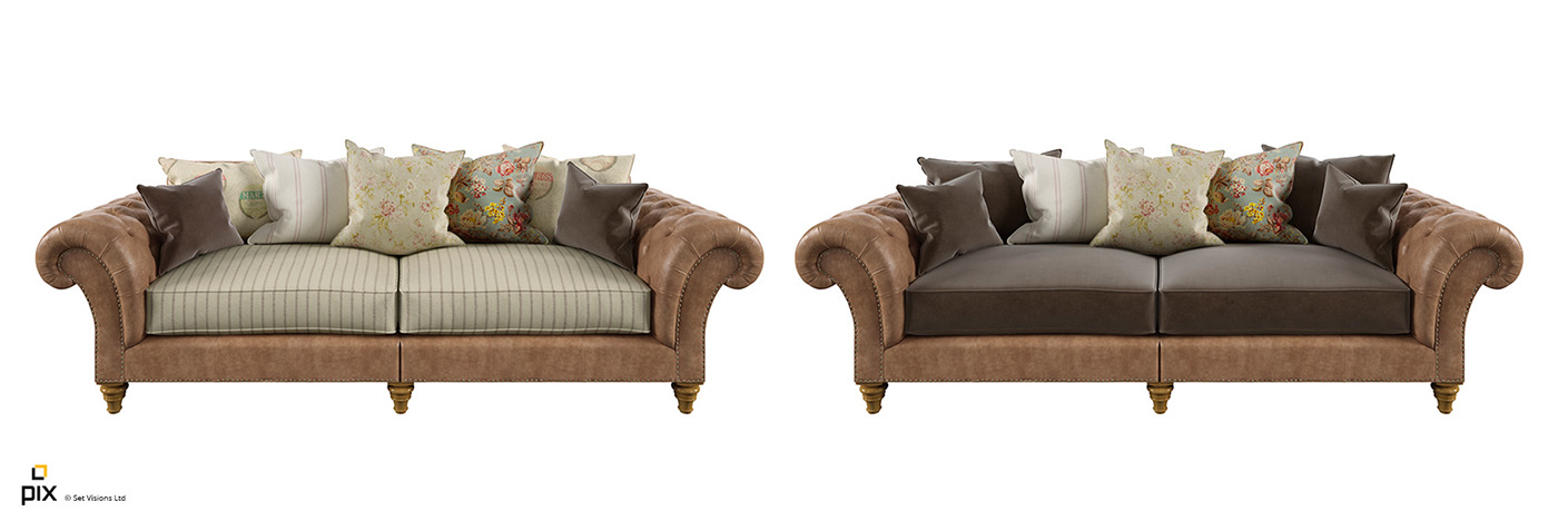 photorealistic CGI lifestyle modern sofa home leather sofa cg texture cushions interior design 