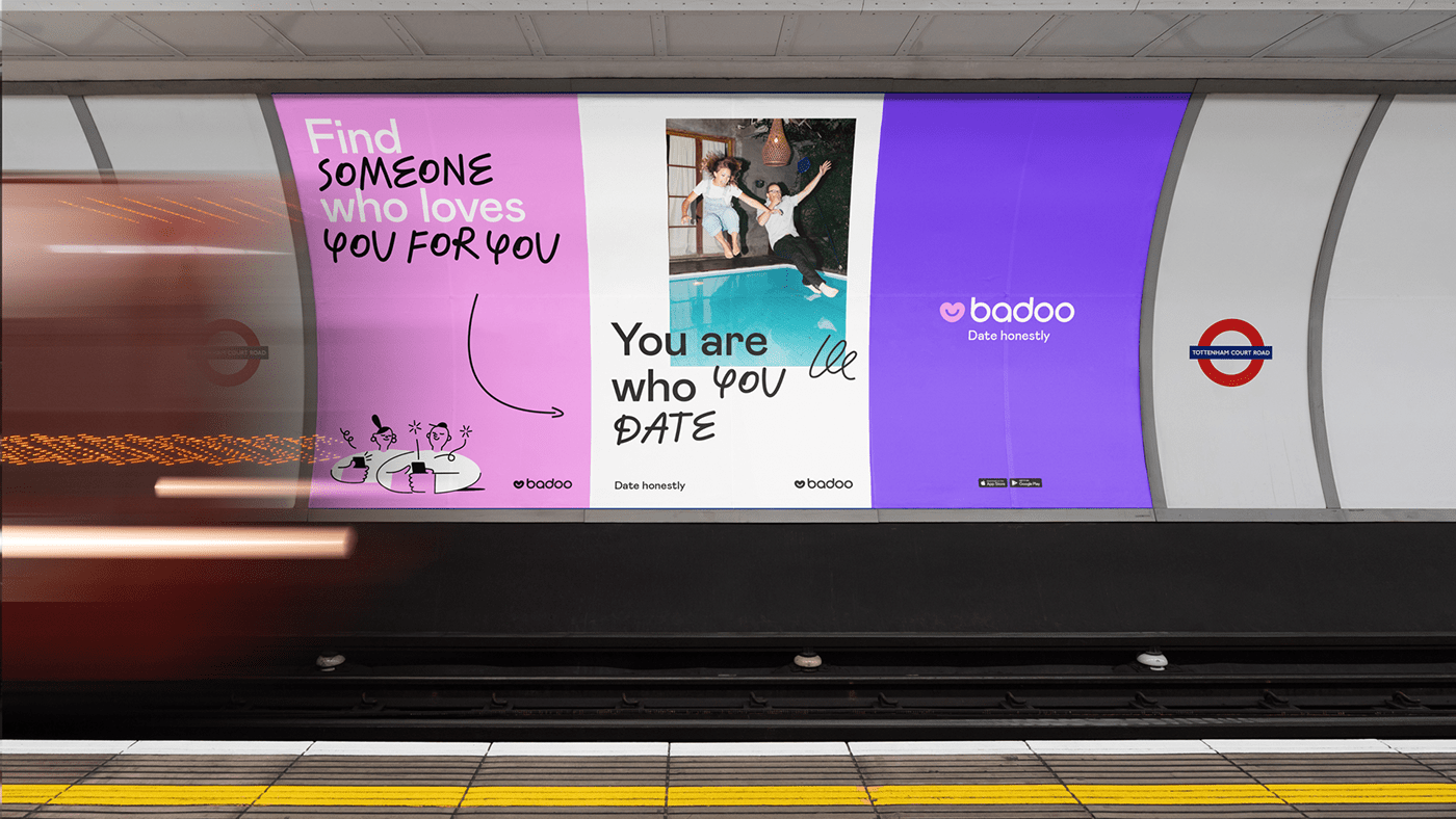 badoo branding  colours graphic design  identity Logotype motion typography  