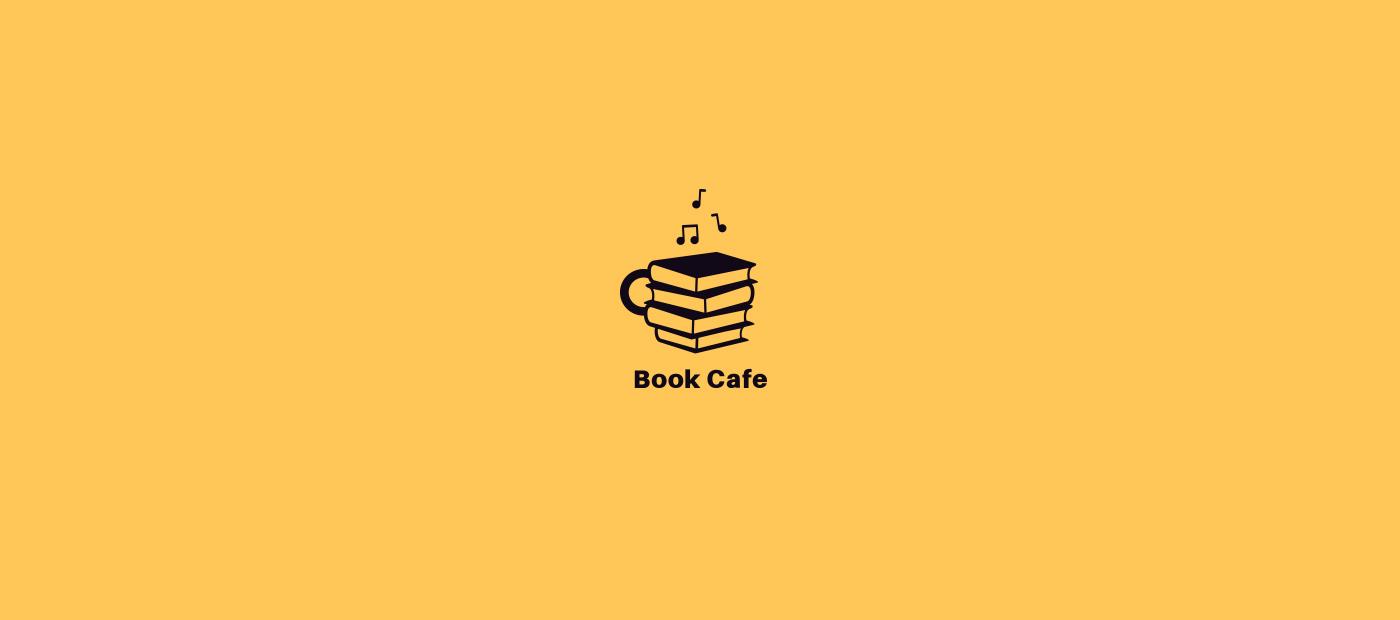 logo logofolio book cafe Logotype symbol word mark Letter Mark text Icon