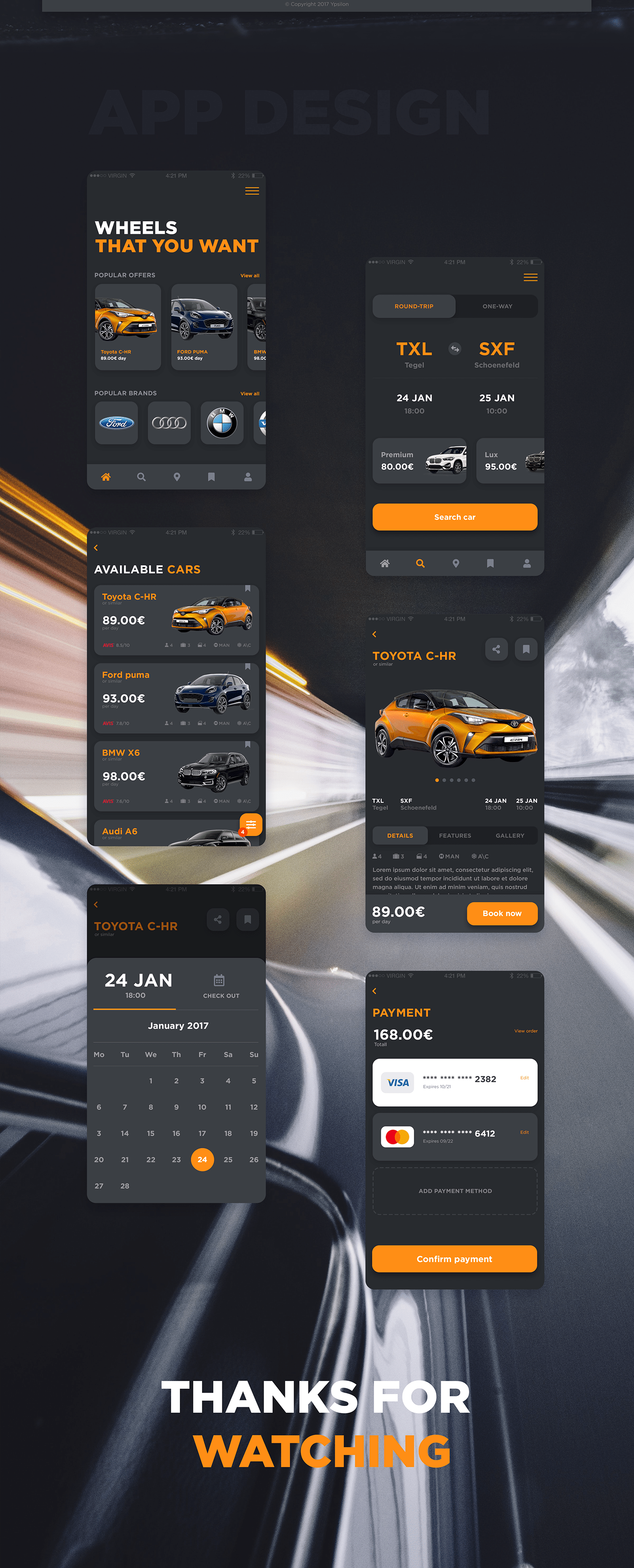 car mobile UI app Booking Cars ux UI/UX design car booking