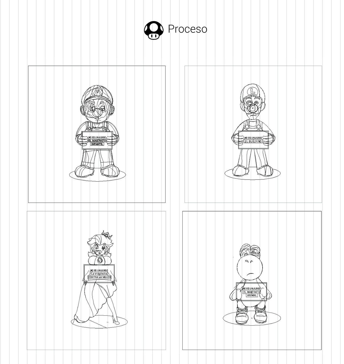 Illustrator Campaña grafica adobe wacom mrpanda ilustracion WROJASA design Nintendo mariobross Luigi yoshi NoEsUnJuego diseño