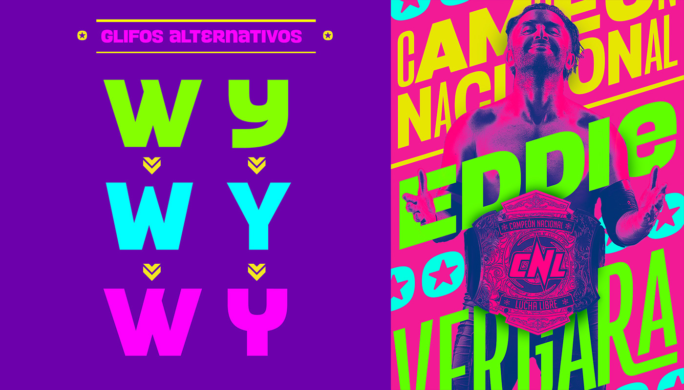 Adobe Portfolio font typography   chile type chicha colors lucha libre versus Wrestling