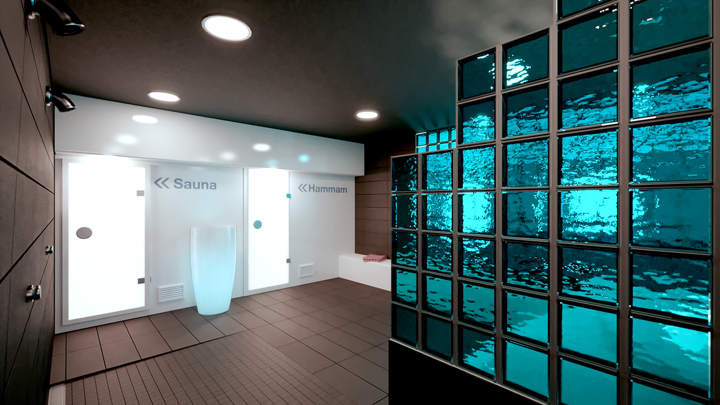 architecture 3D photoshop vray 3dsmax sport Spa piscine