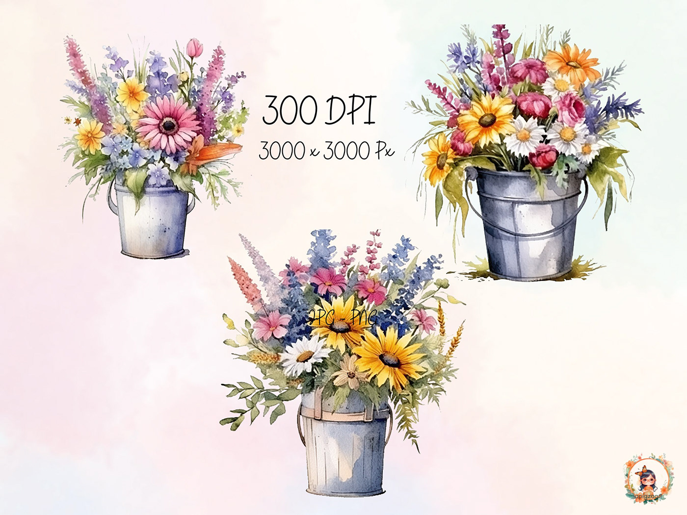flower Bouquet floral pattern vector digital illustration art