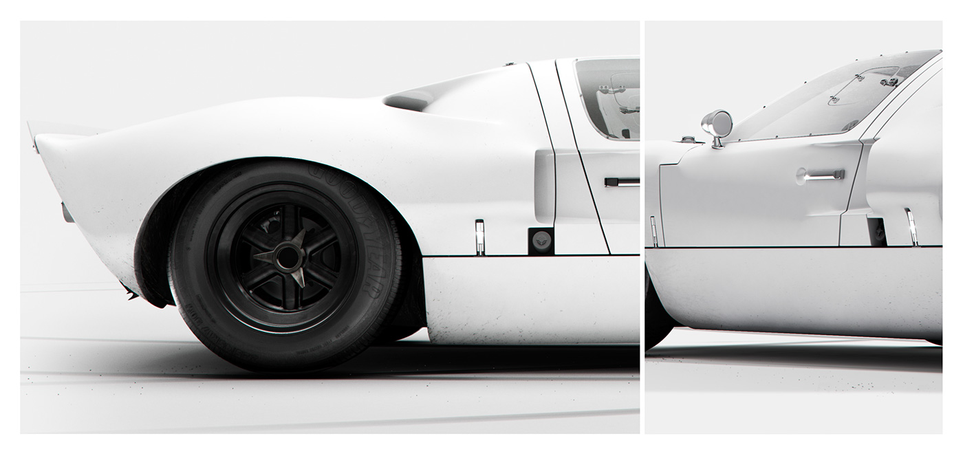 Ford GT40 clean White automotive   LeMans 24hr race Motorsport