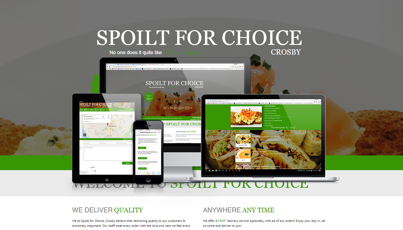 Spoilt For Choice - Crosby - Website Design Crosby Liverpool