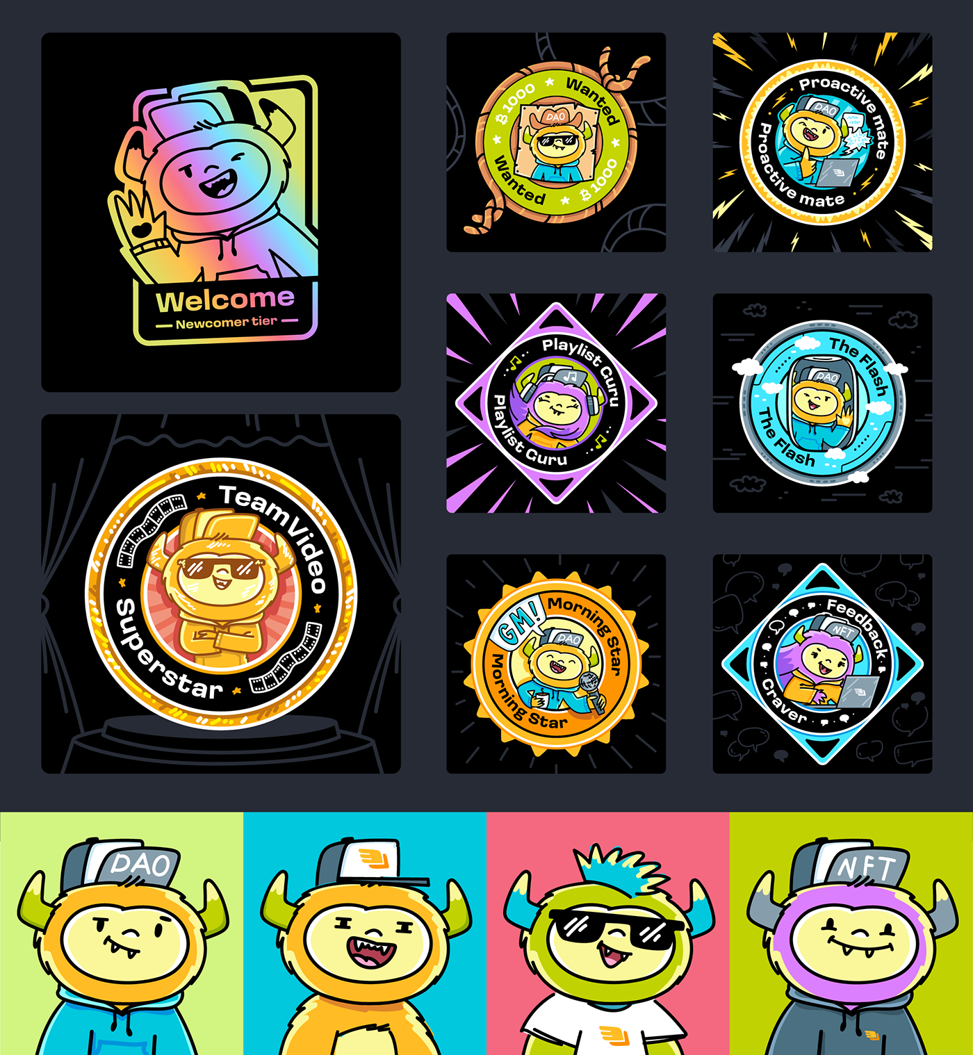 concept art nftart Sticker Design Emoji Design Character mascot design characters illustrations