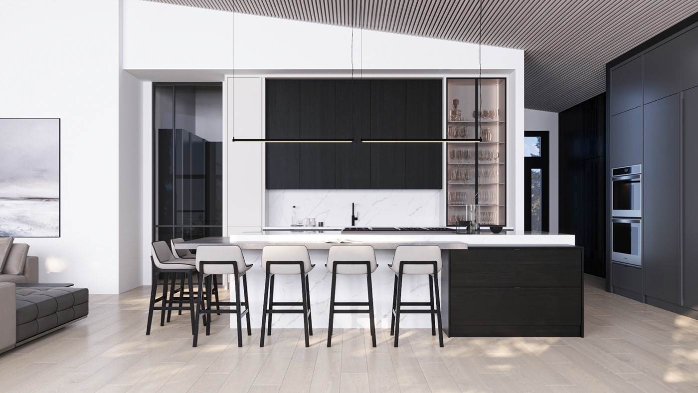 architecture interior design  Interior Render visualization 3ds max archviz kitchen design living room Filo Plus