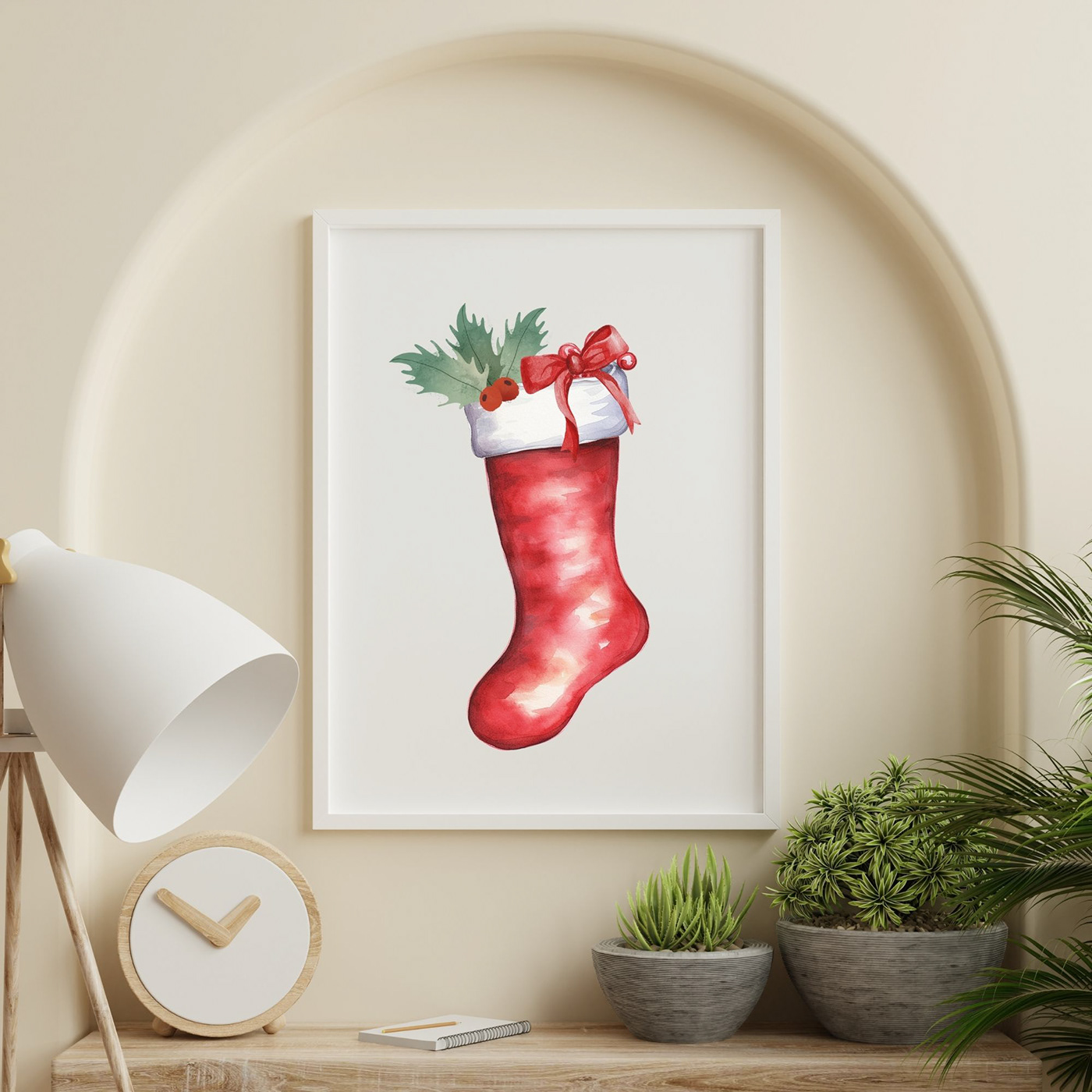 xmas Christmas Holiday new year Merry Christmas card watercolor clipart png Christmas Stockings