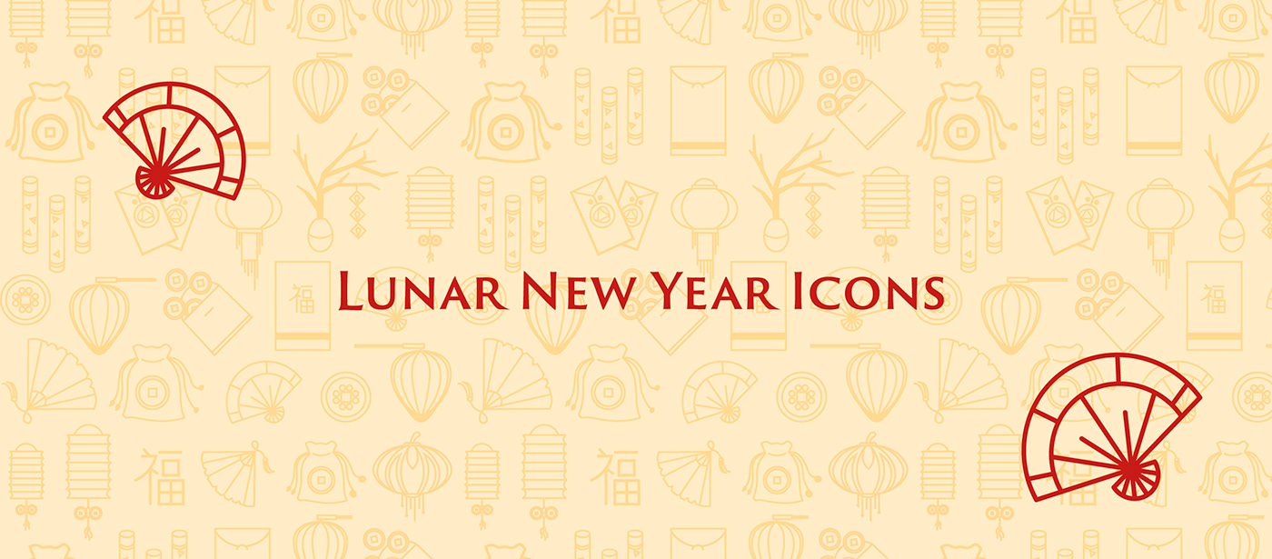 Lunar New Year chinese new year icons icon design  icon set ringling icons pack adobe illustrator vector ringling college