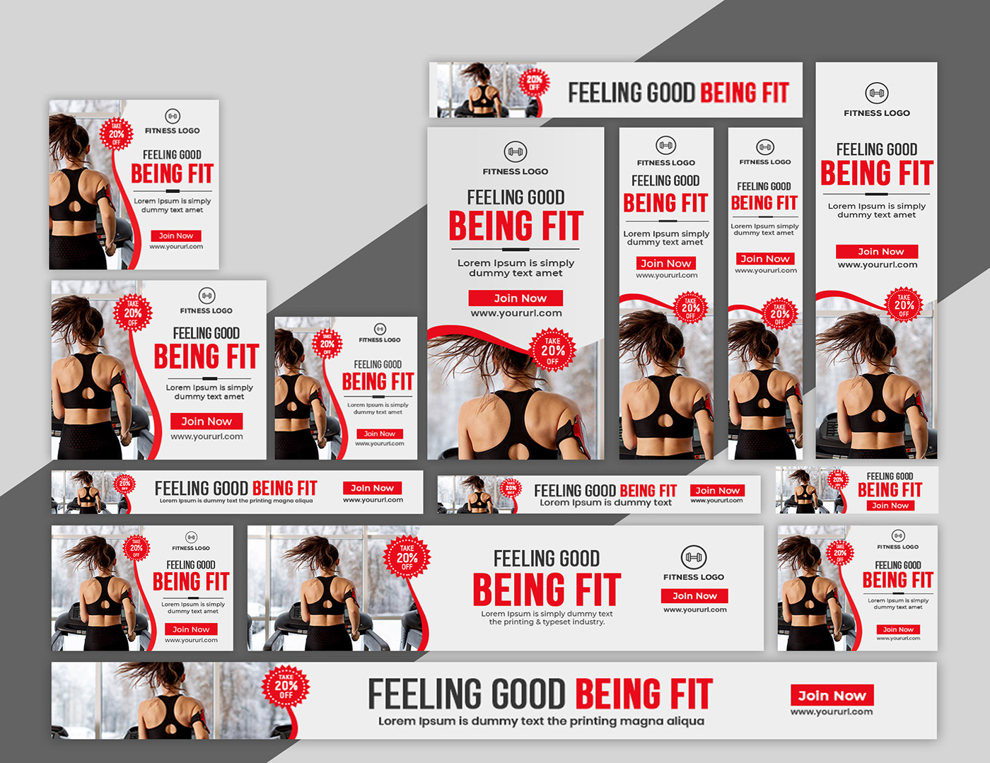 Creative Gym Fitness Banner Ads Or Web Banner Design on Behance