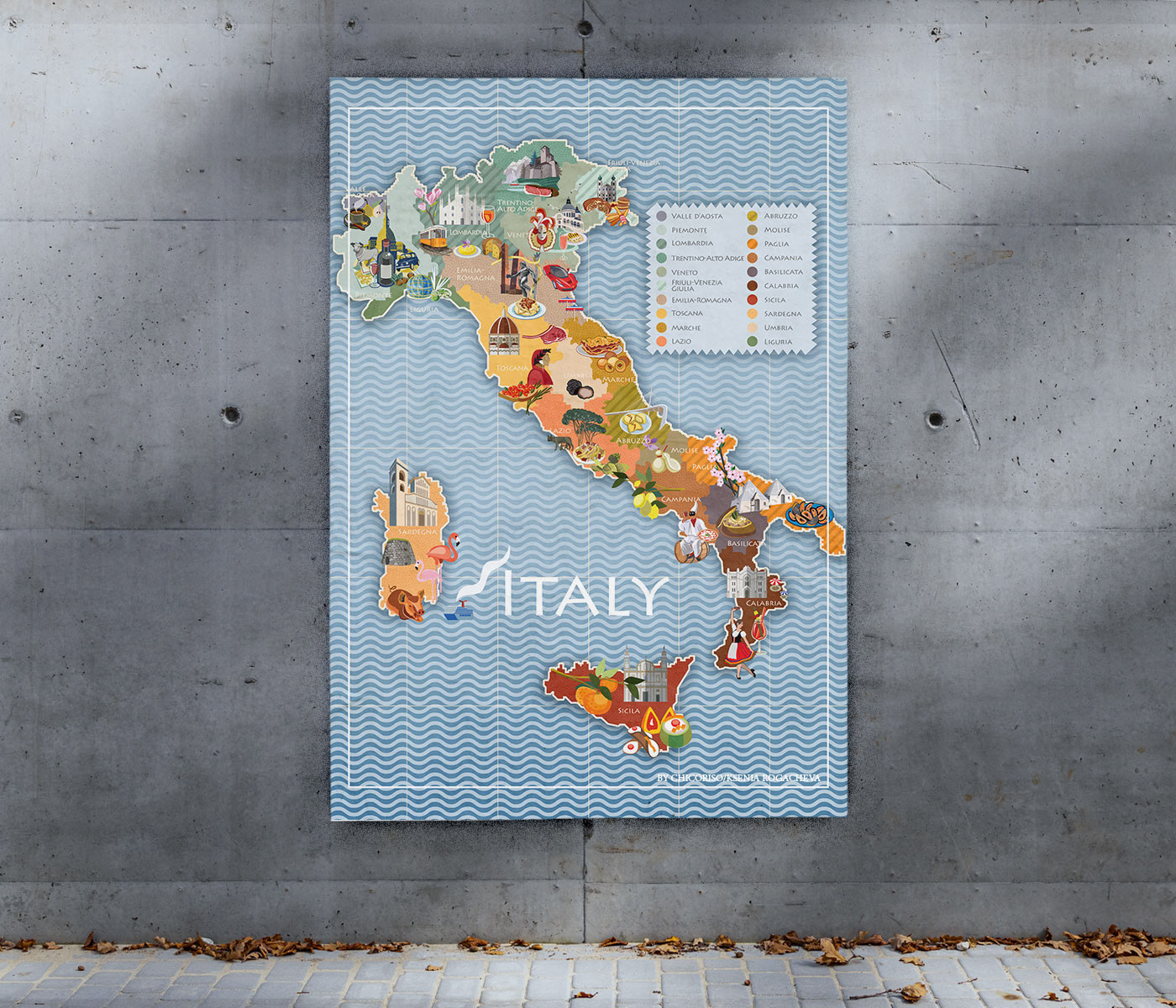 city flat design Food  italia Italy map milan Pizza Rome Travel
