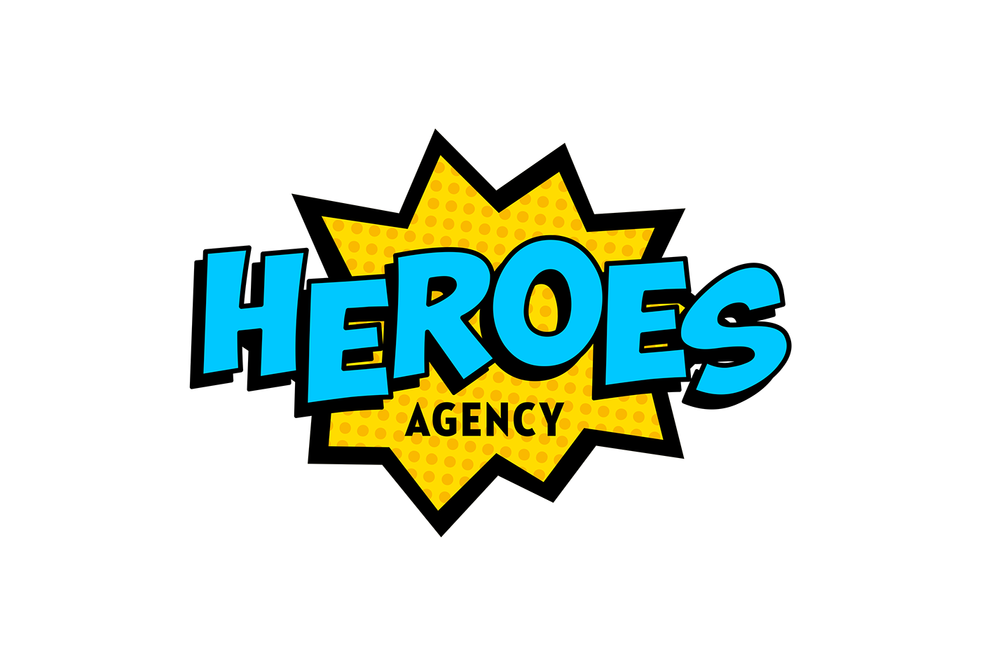 stationary identity Logotype business card letterhead heroes agency Event Hero dots