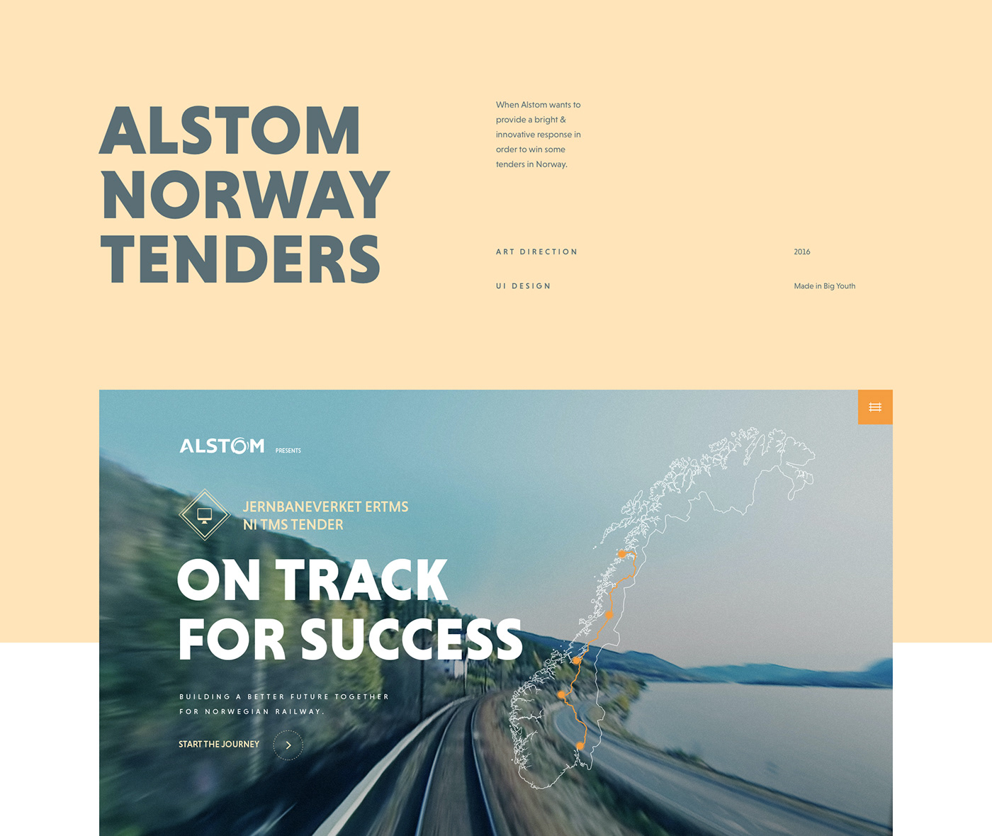 Alstom norway railway interactive Tender bigyouth art direction  Webdesign UI ux