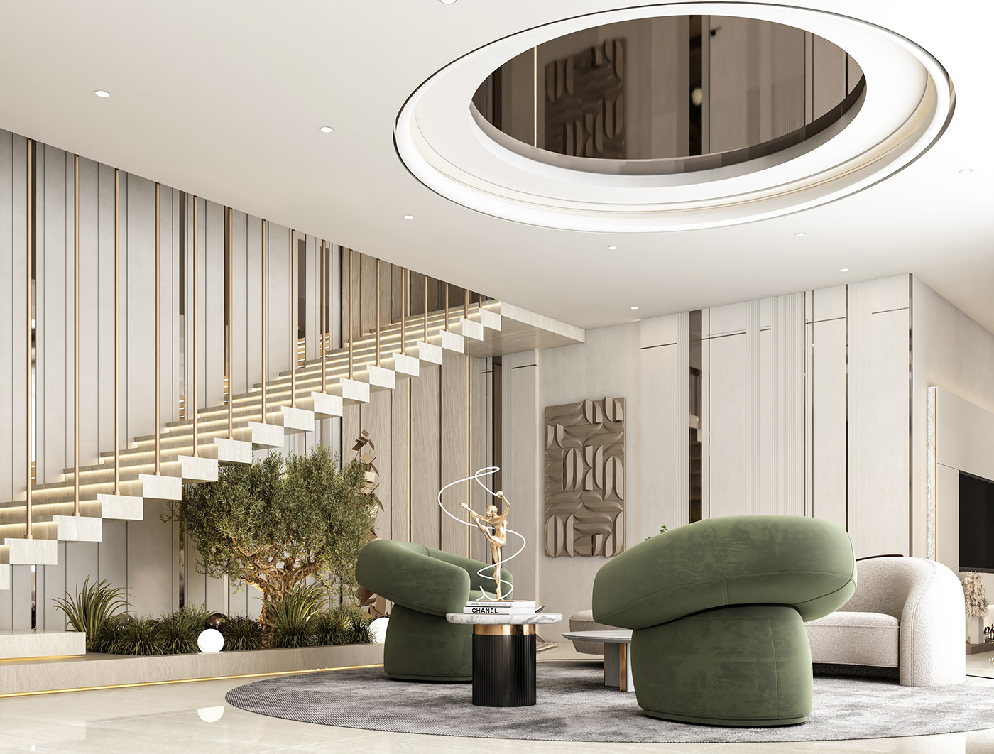 design modern indoor interior design  Render 3D 3ds max vray visualization Villa