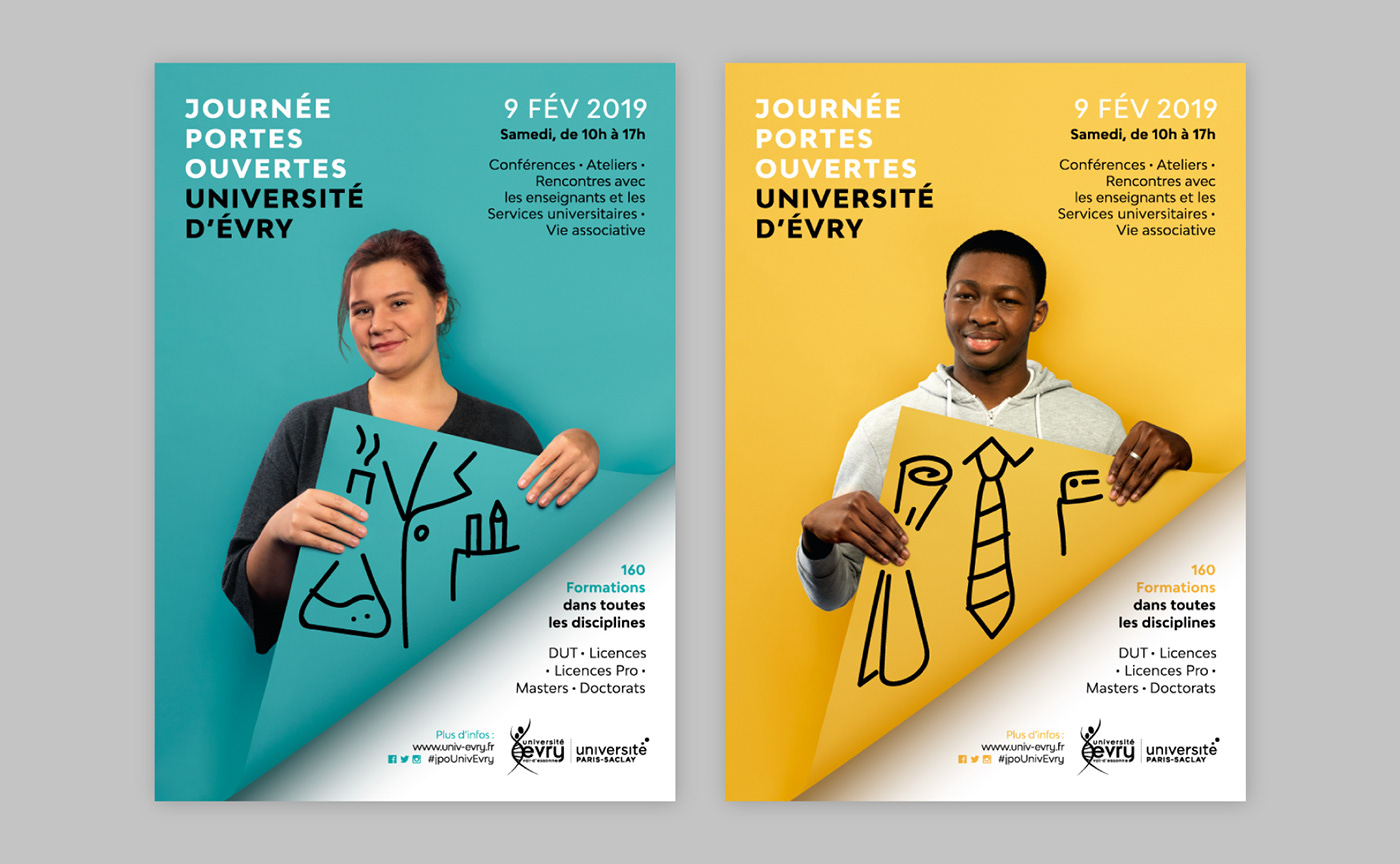 poster University Open Day studies Students Trompe-l'oeil Porte-ouverte juxtaposition Paris affiche